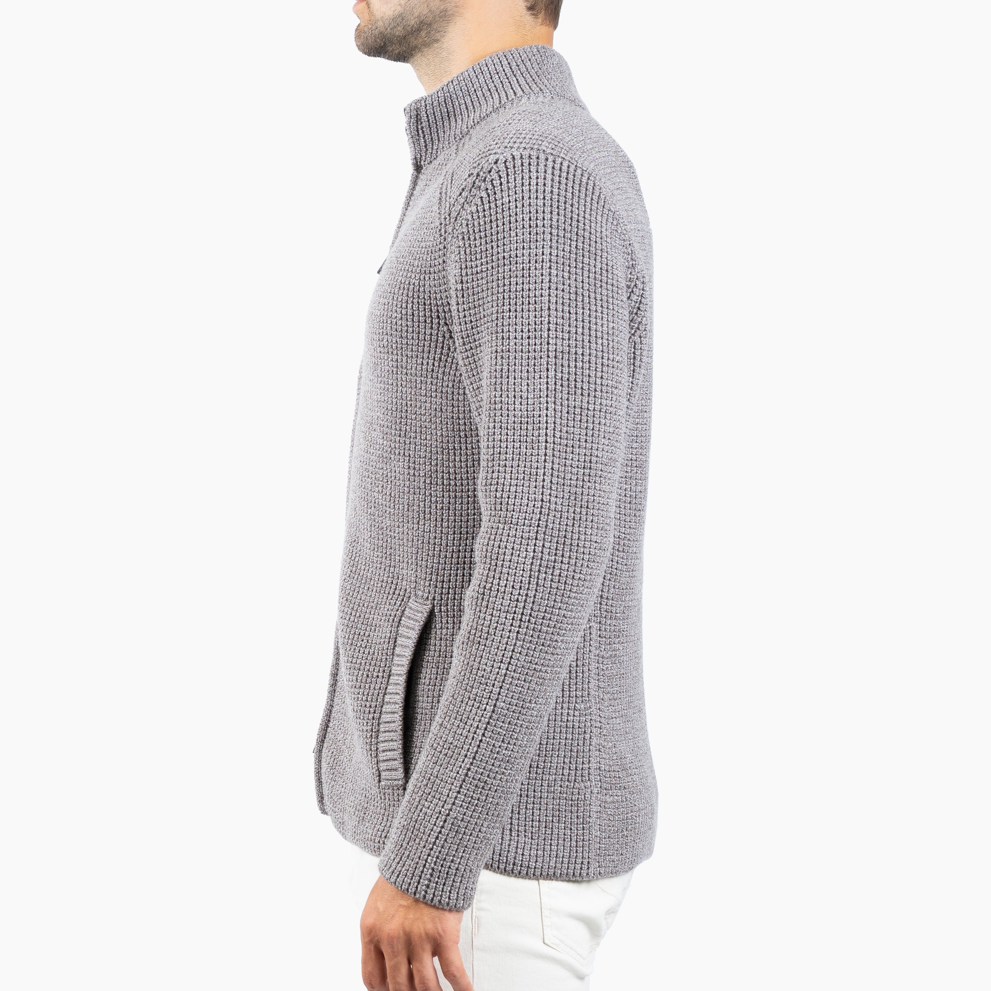 Maurizio Baldassari Gebreid Vest Beige | Brenta Zip