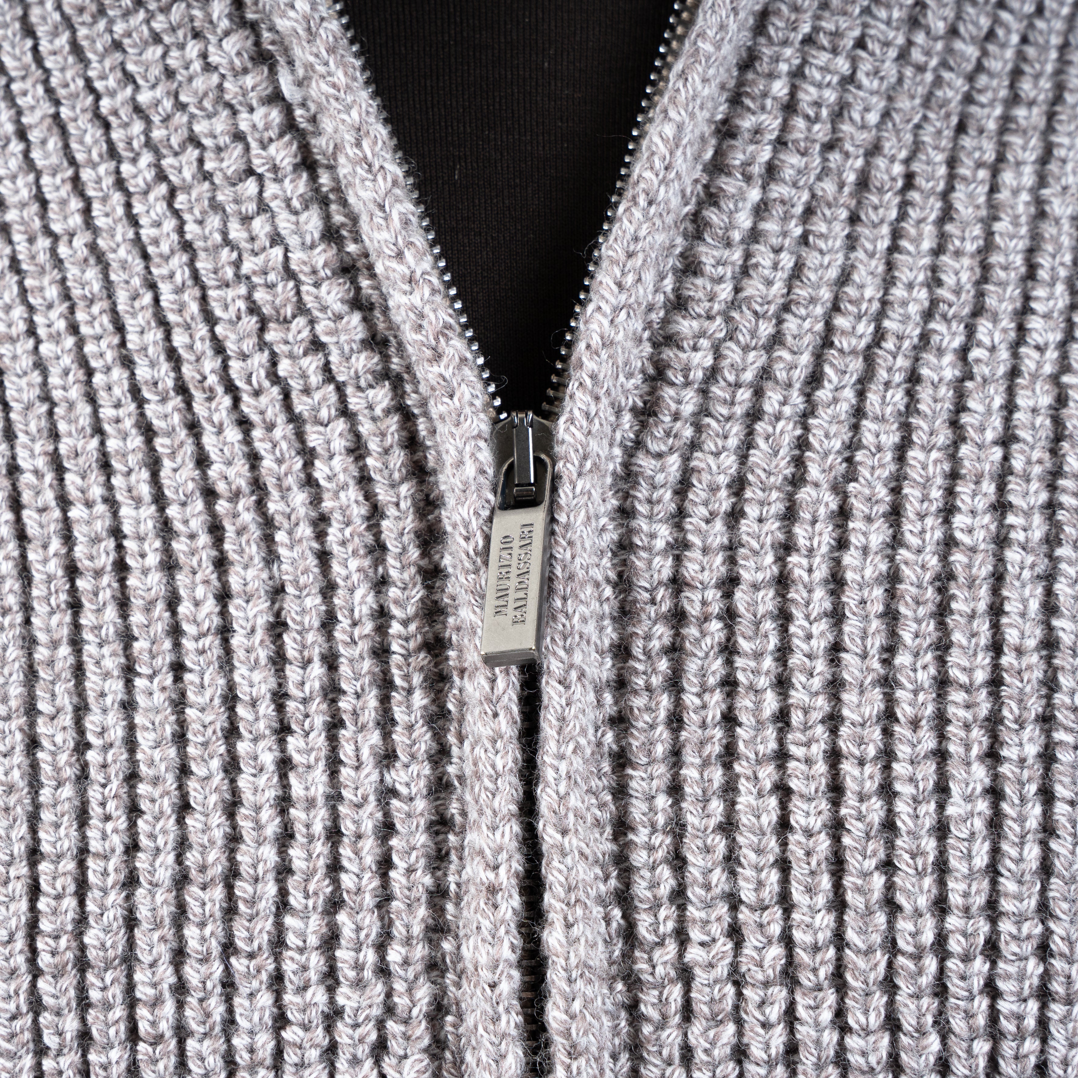 Maurizio Baldassari Gebreid Vest Beige | Brenta Zip