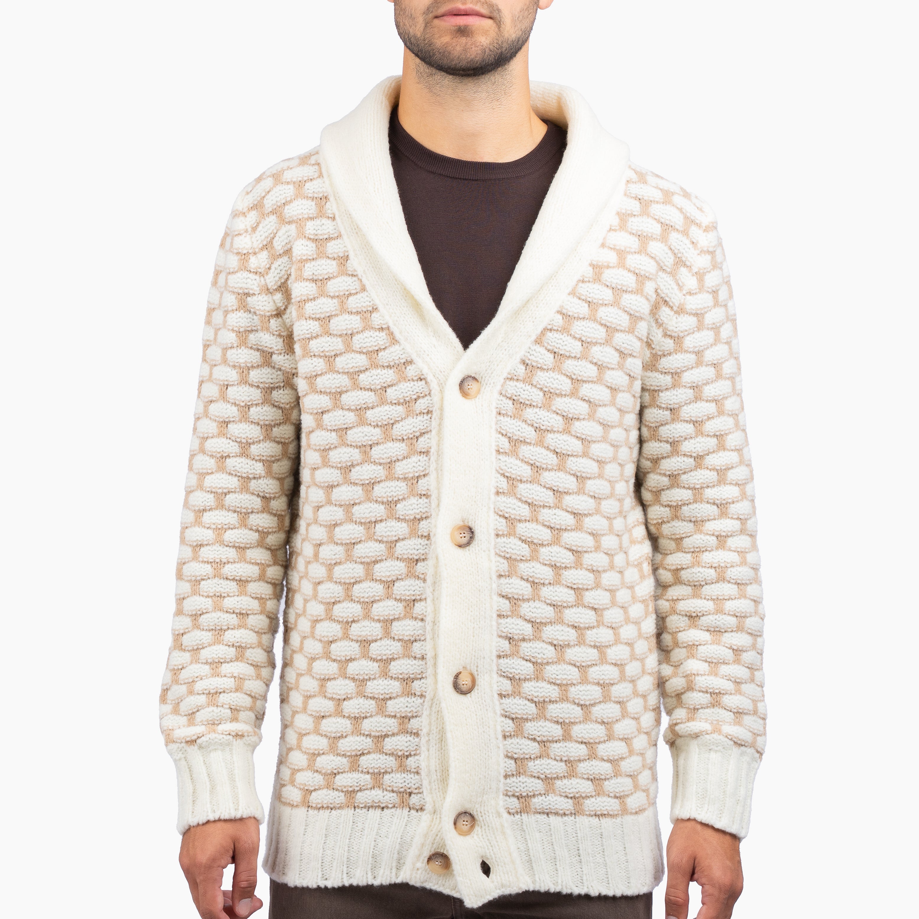 Gran Sasso Gebreid Knoopvest Off-White