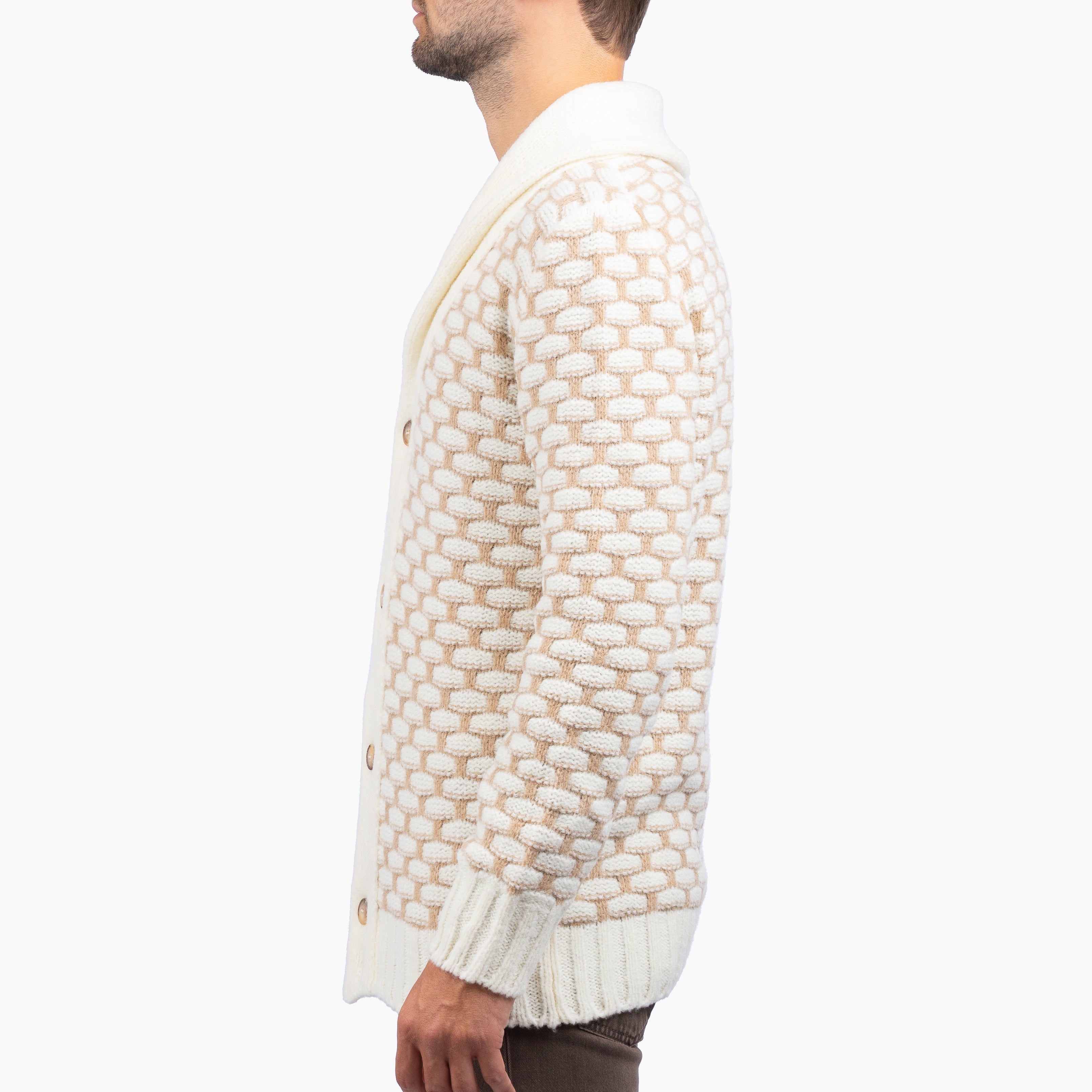 Gran Sasso Gebreid Knoopvest Off-White