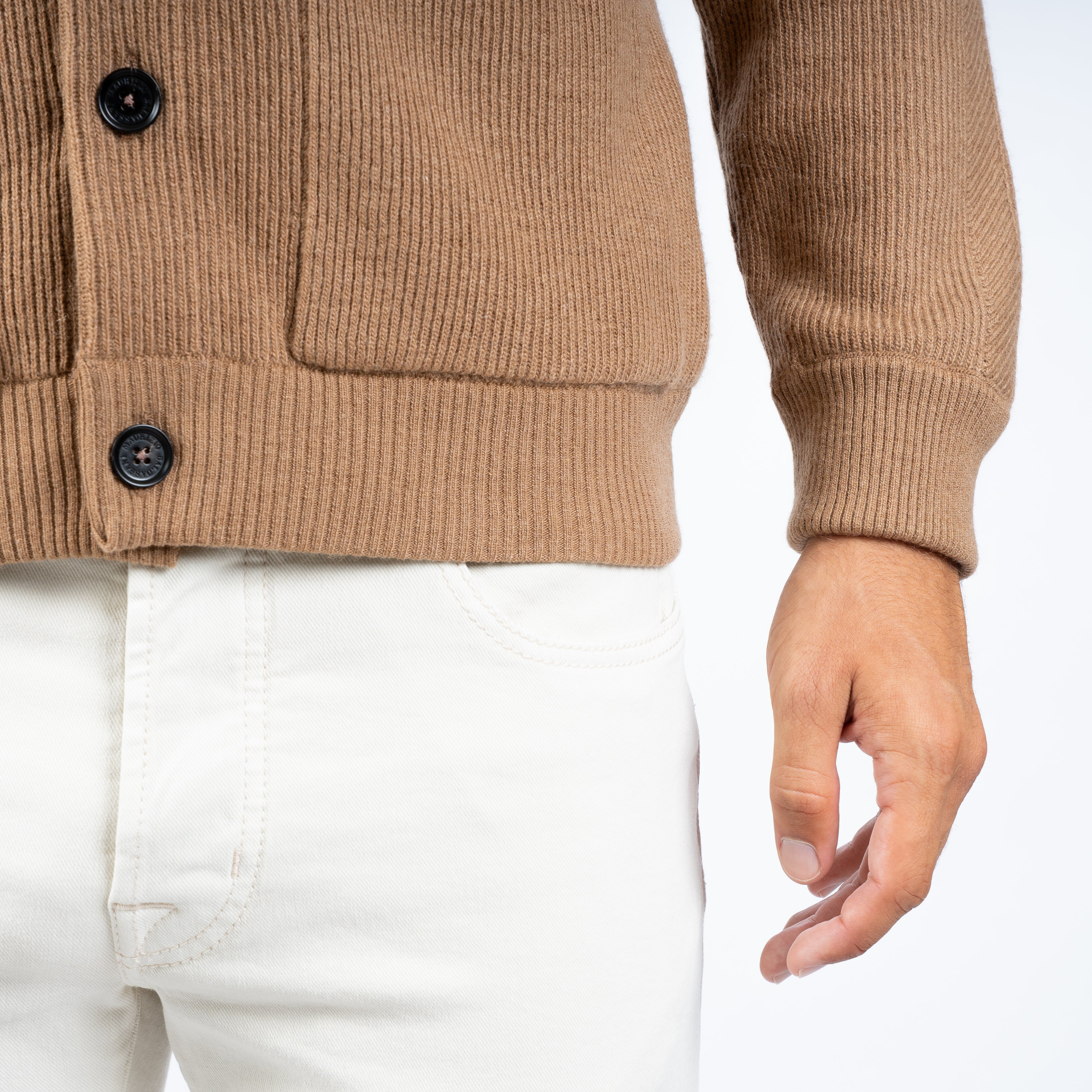Maurizio Baldassari Overshirt Camel | Chevron Details Blouson