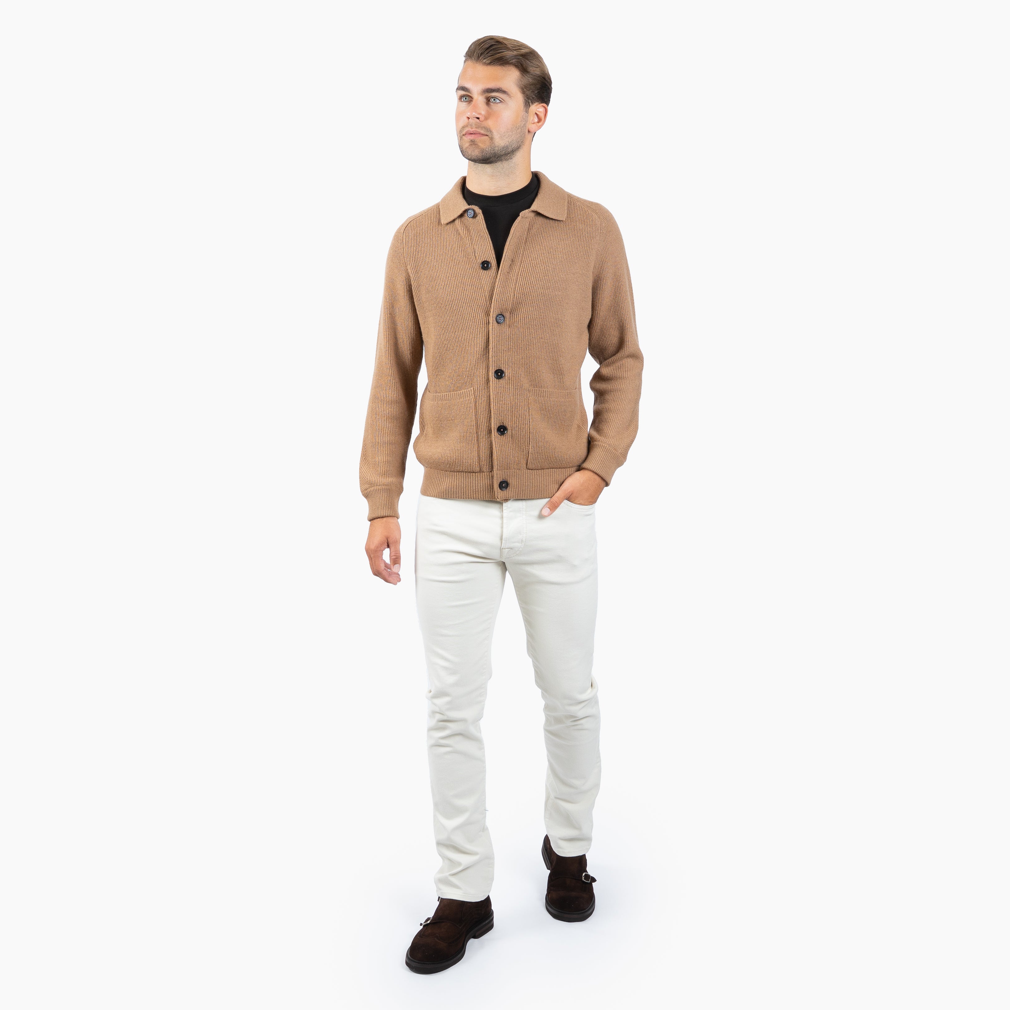Maurizio Baldassari Overshirt Camel | Chevron Details Blouson
