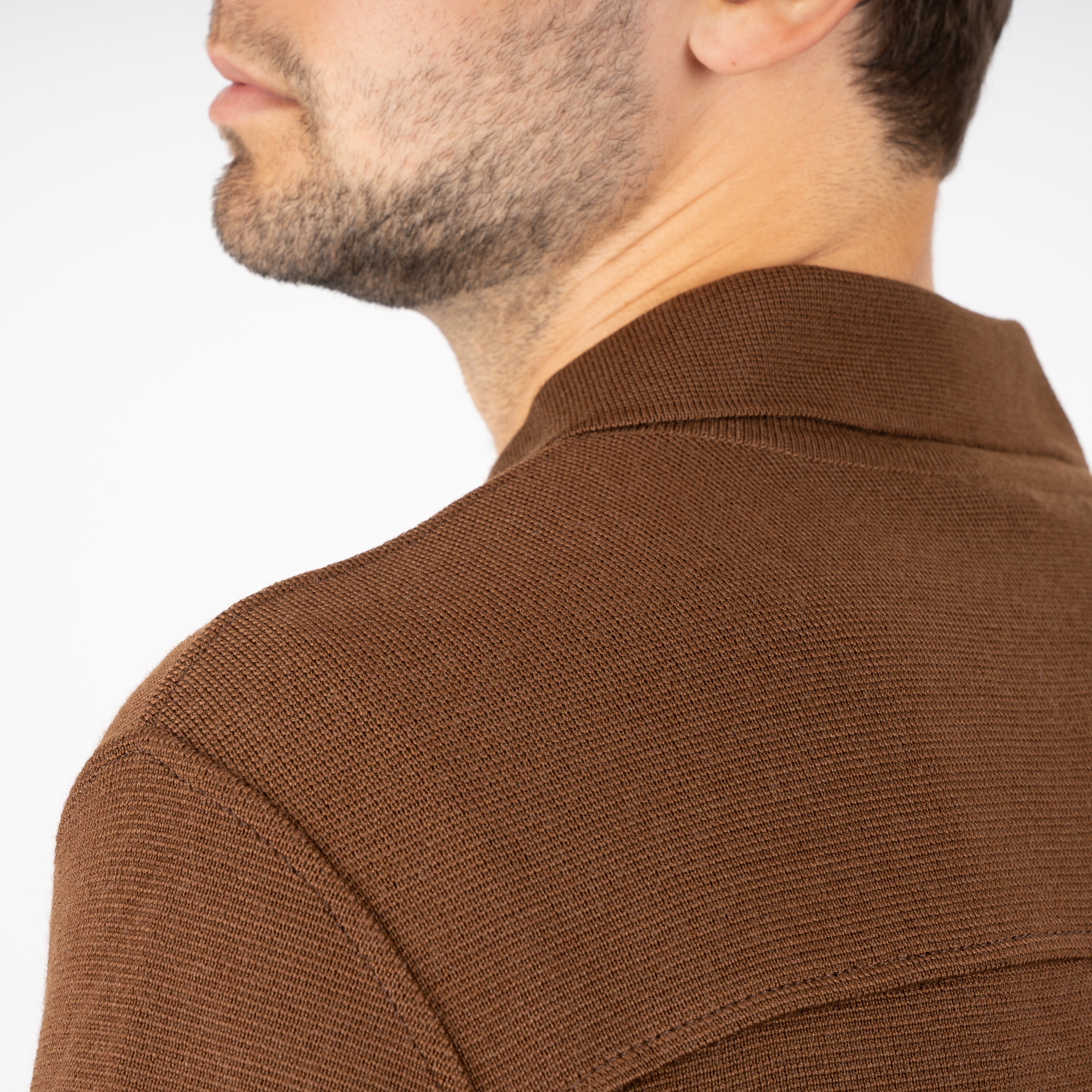 Maurizio Baldassari Gebreid Overshirt Camel | Milano Stitch