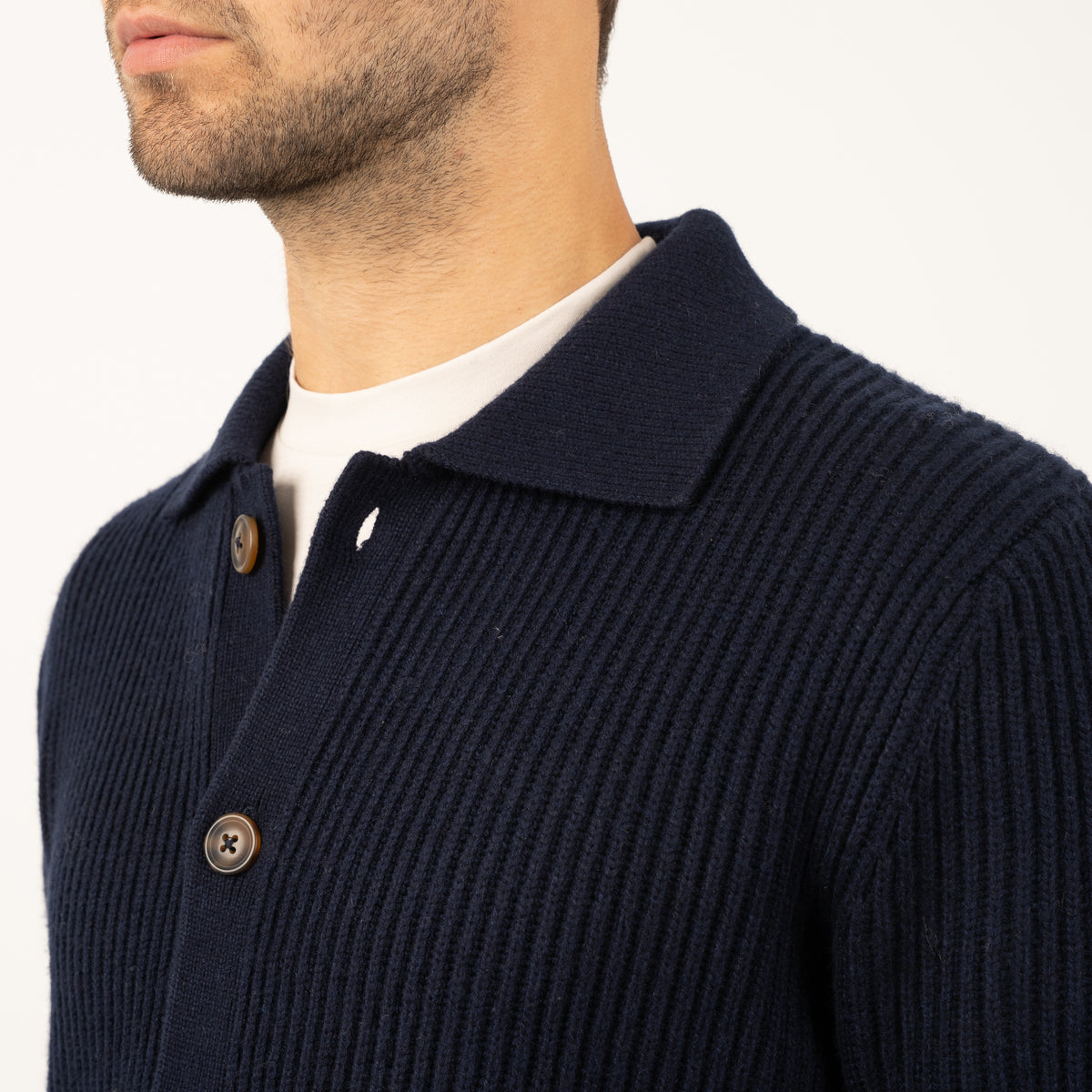 SEVEN DIALS Gebreid Vest met Knopen Blauw | Boston