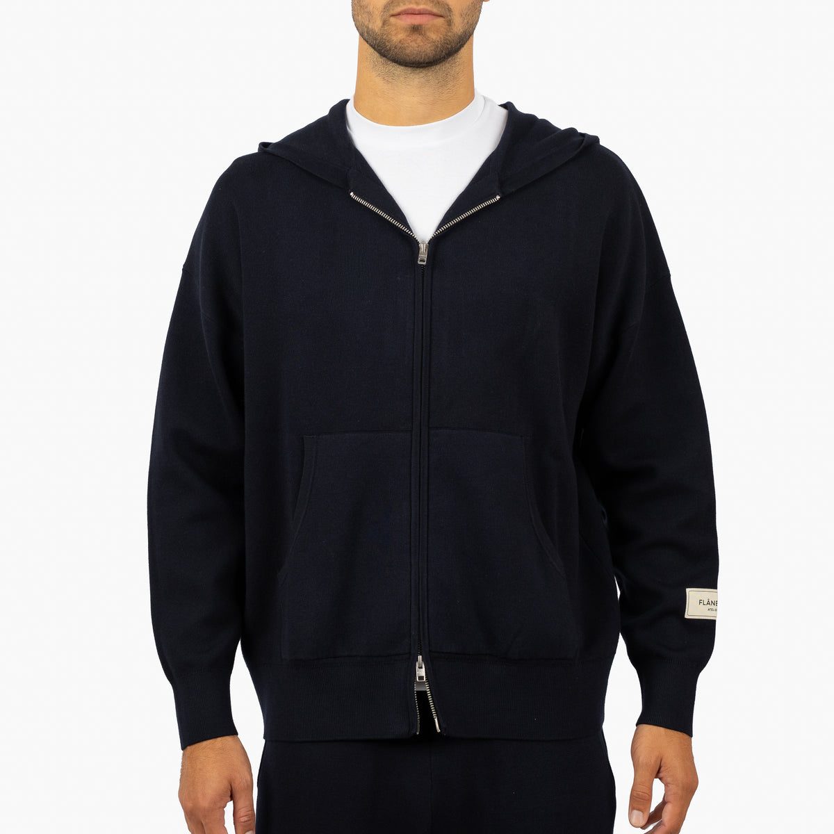 Flaneur Gebreid Vest Blauw | Atelier Knit Zip-Up
