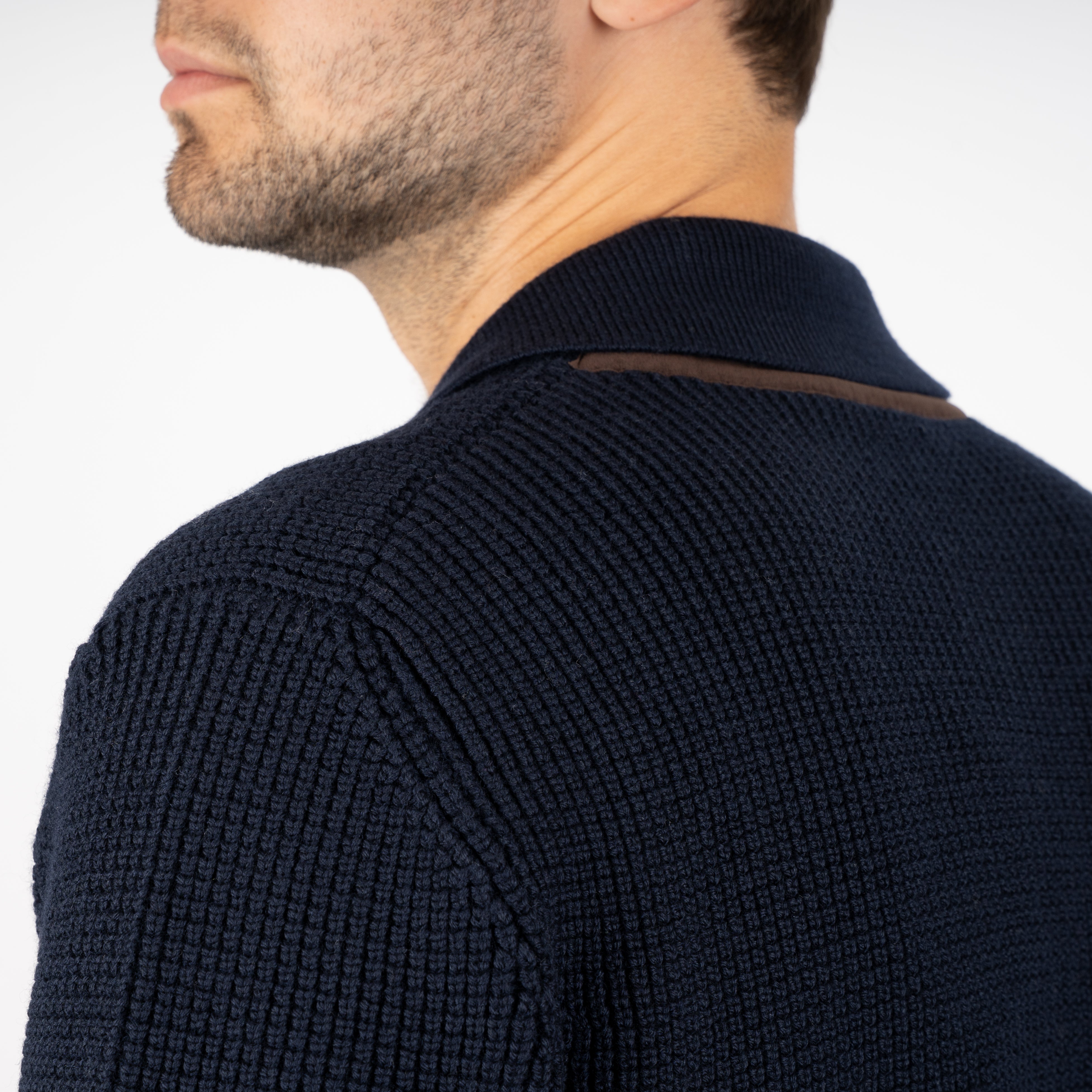 Maurizio Baldassari Gebreid Overshirt Blauw | Light Brenta