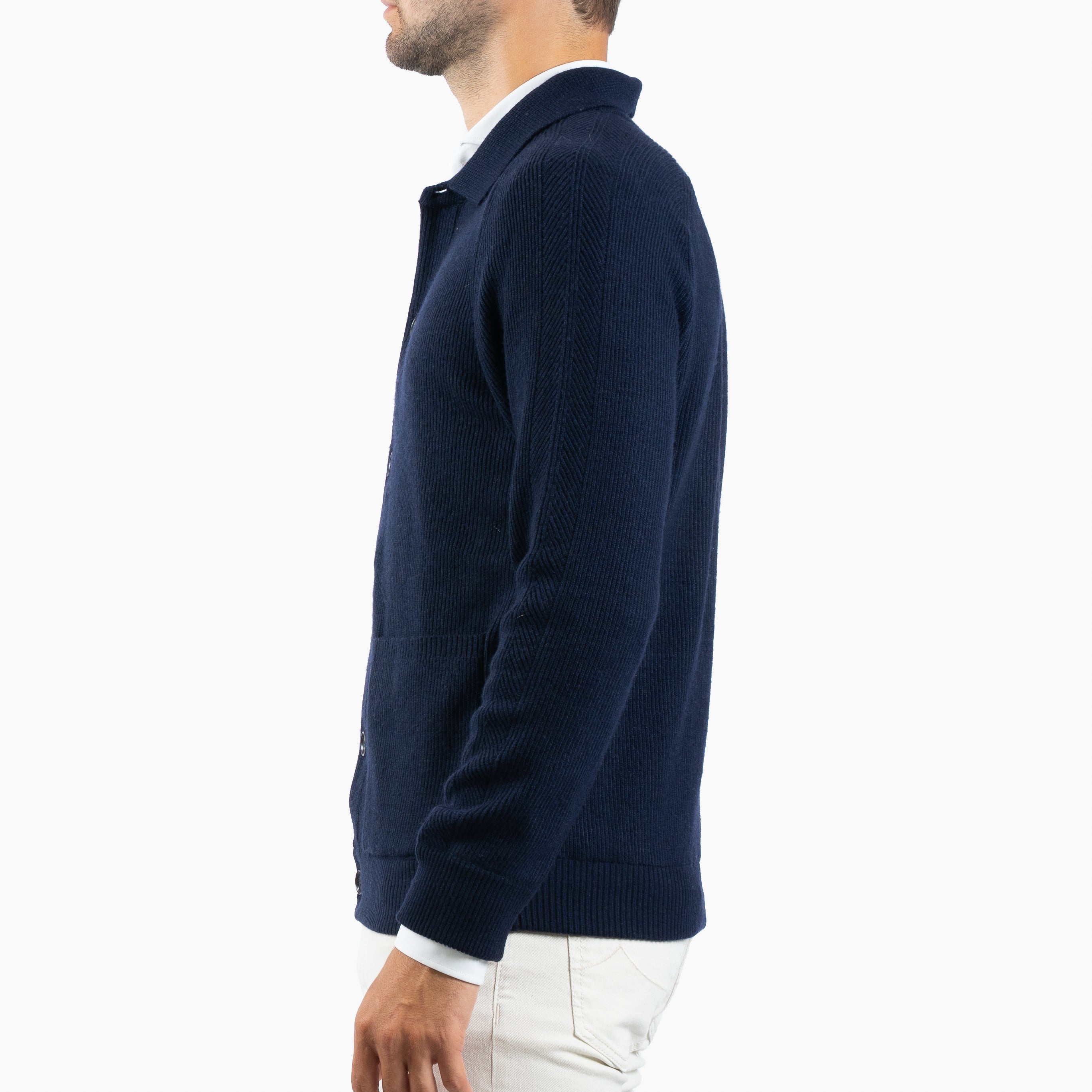 Maurizio Baldassari Overshirt Blauw | Chevron Details Blouson