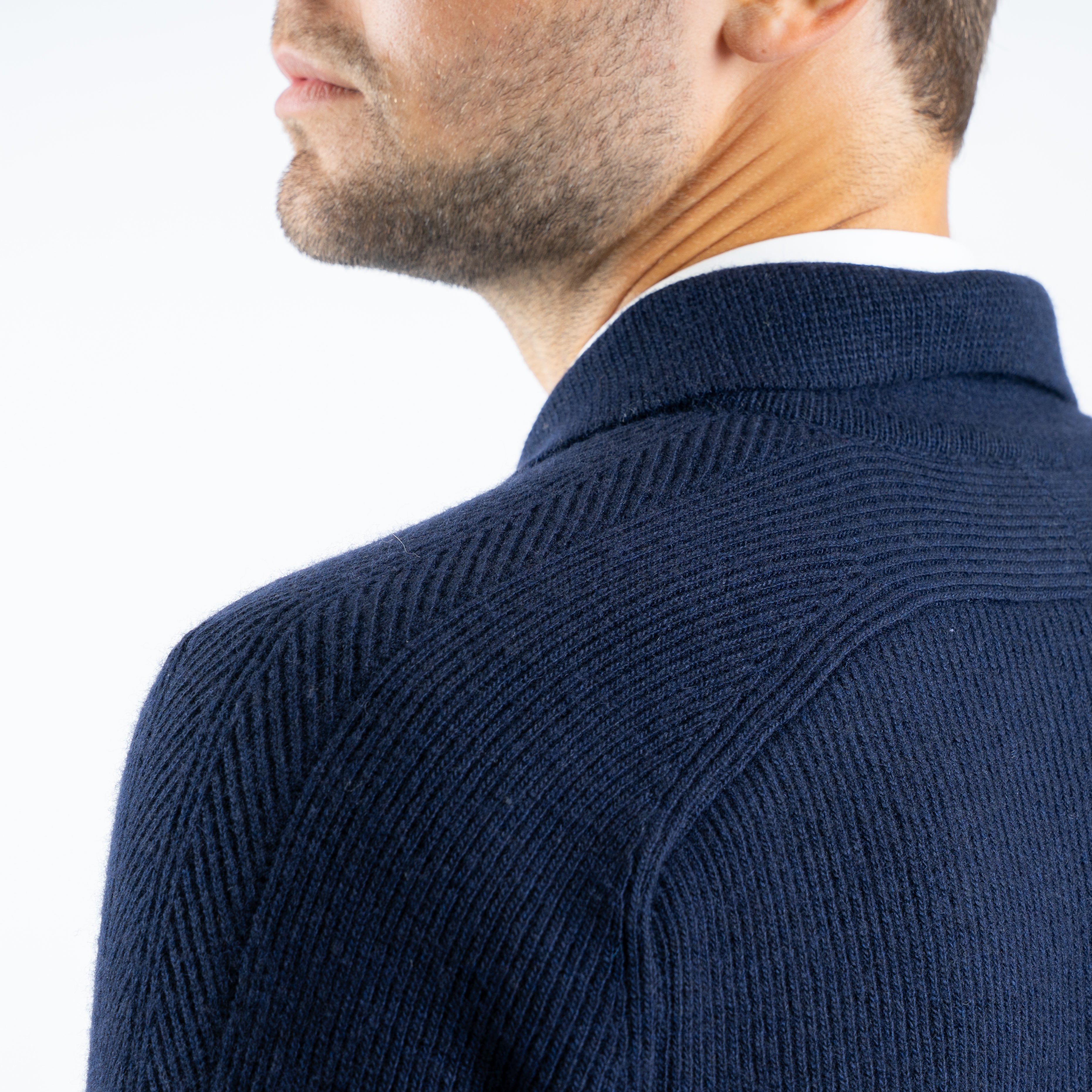 Maurizio Baldassari Overshirt Blauw | Chevron Details Blouson