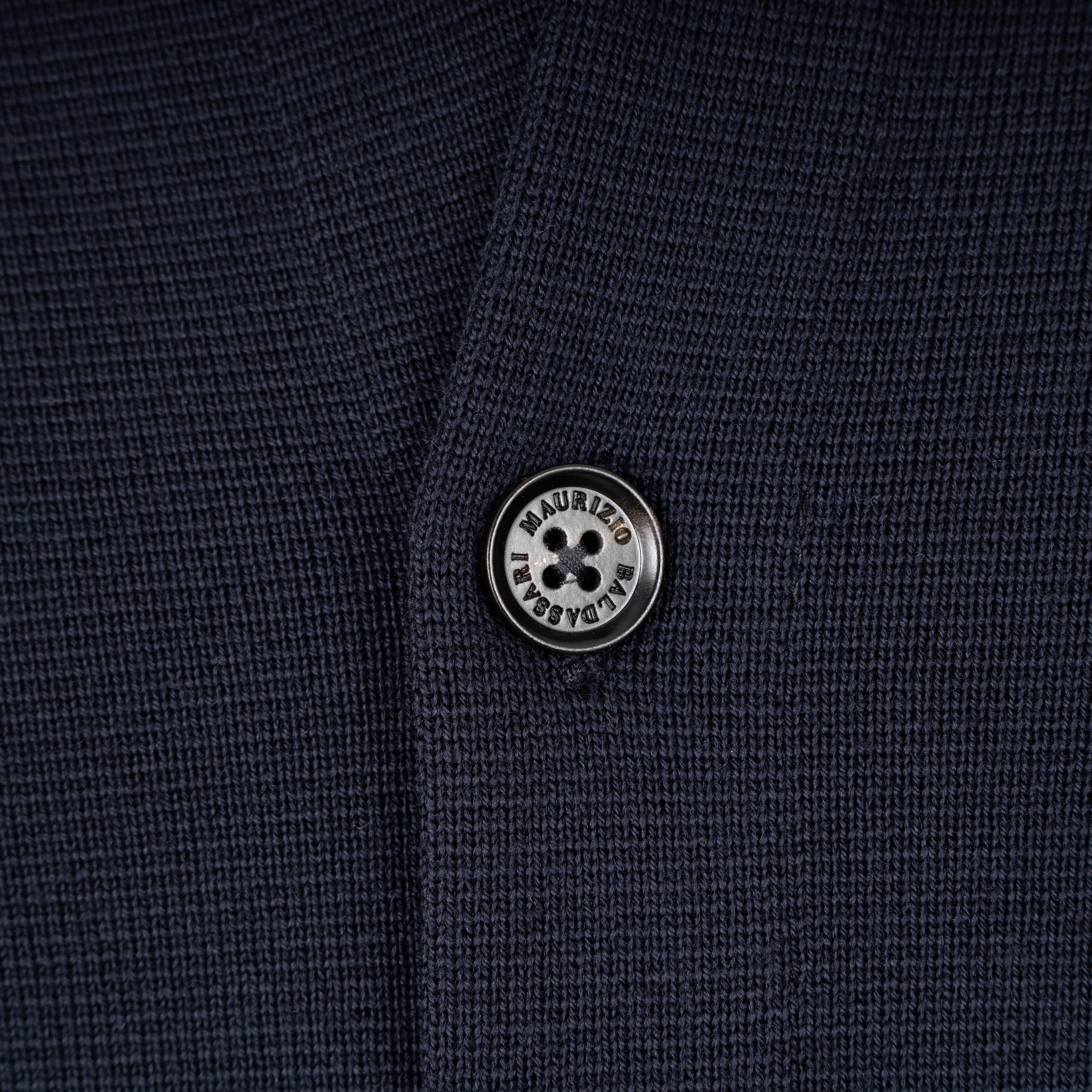 Maurizio Baldassari Gebreid Overshirt Blauw | Milano Stitch