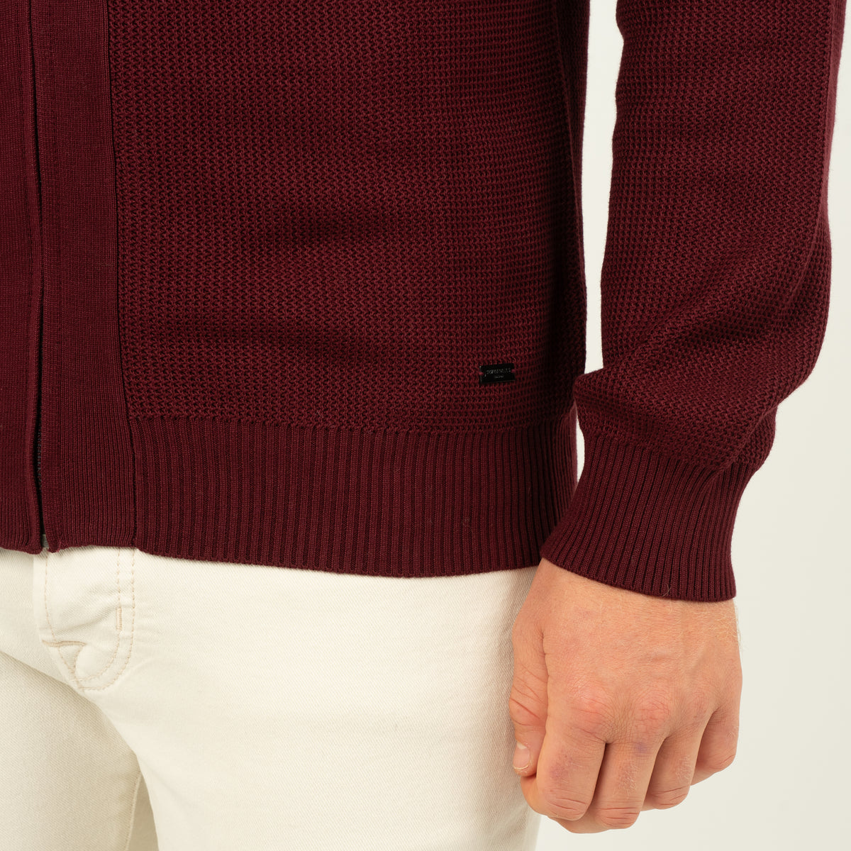 SEVEN DIALS Gebreid Vest met Rits Bordeaux Rood | Accra