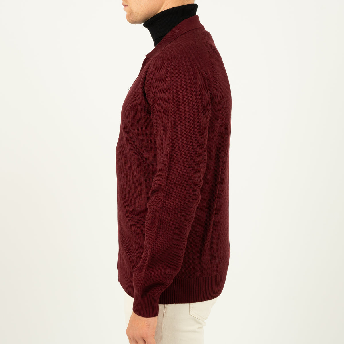 SEVEN DIALS Gebreid Vest met Rits Bordeaux Rood | Accra