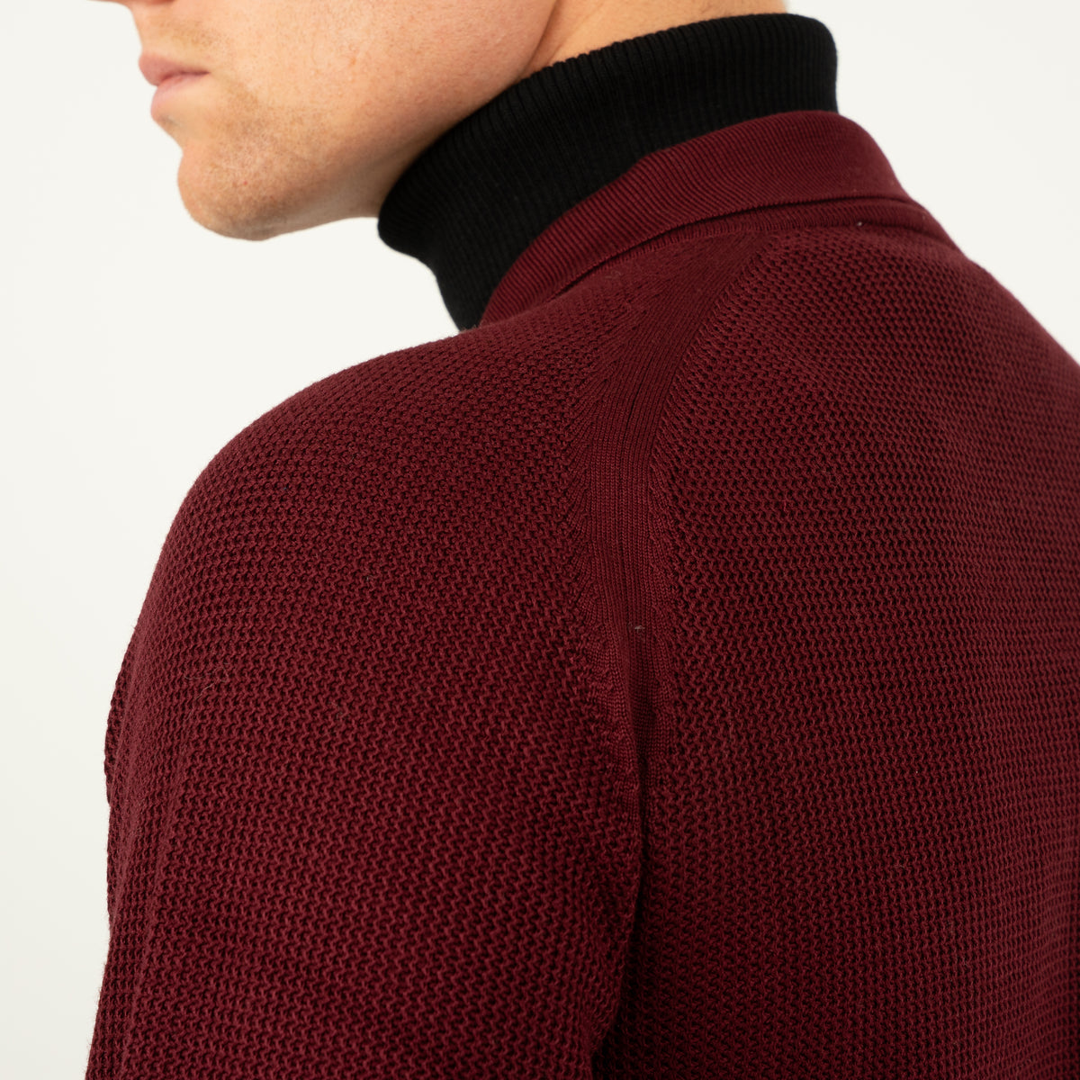 SEVEN DIALS Gebreid Vest met Rits Bordeaux Rood | Accra