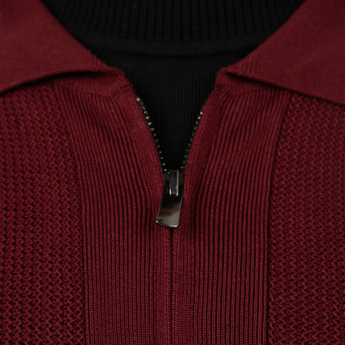 SEVEN DIALS Gebreid Vest met Rits Bordeaux Rood | Accra