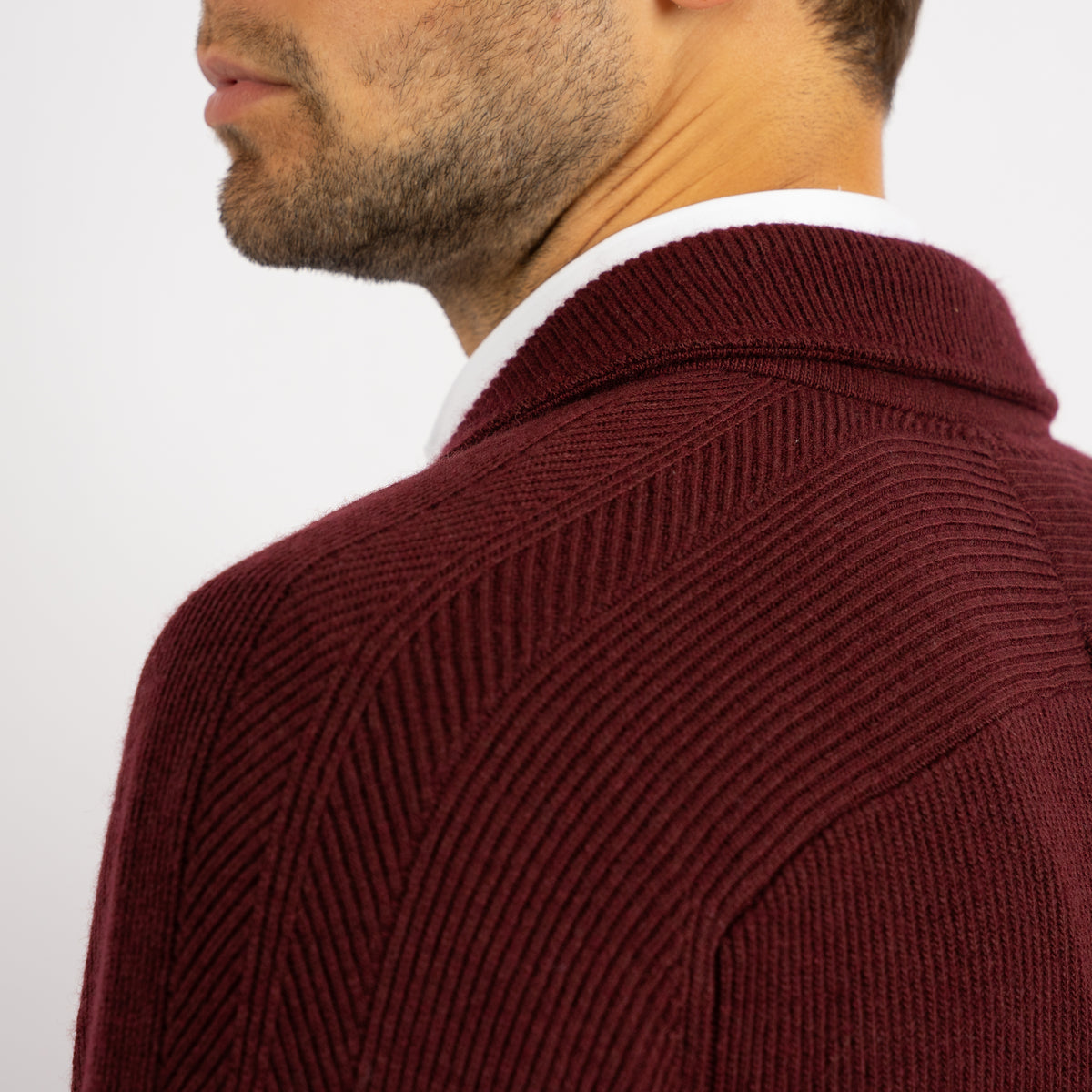 Maurizio Baldassari Knitted Colbert Bordeaux Rood | 2B Swacket