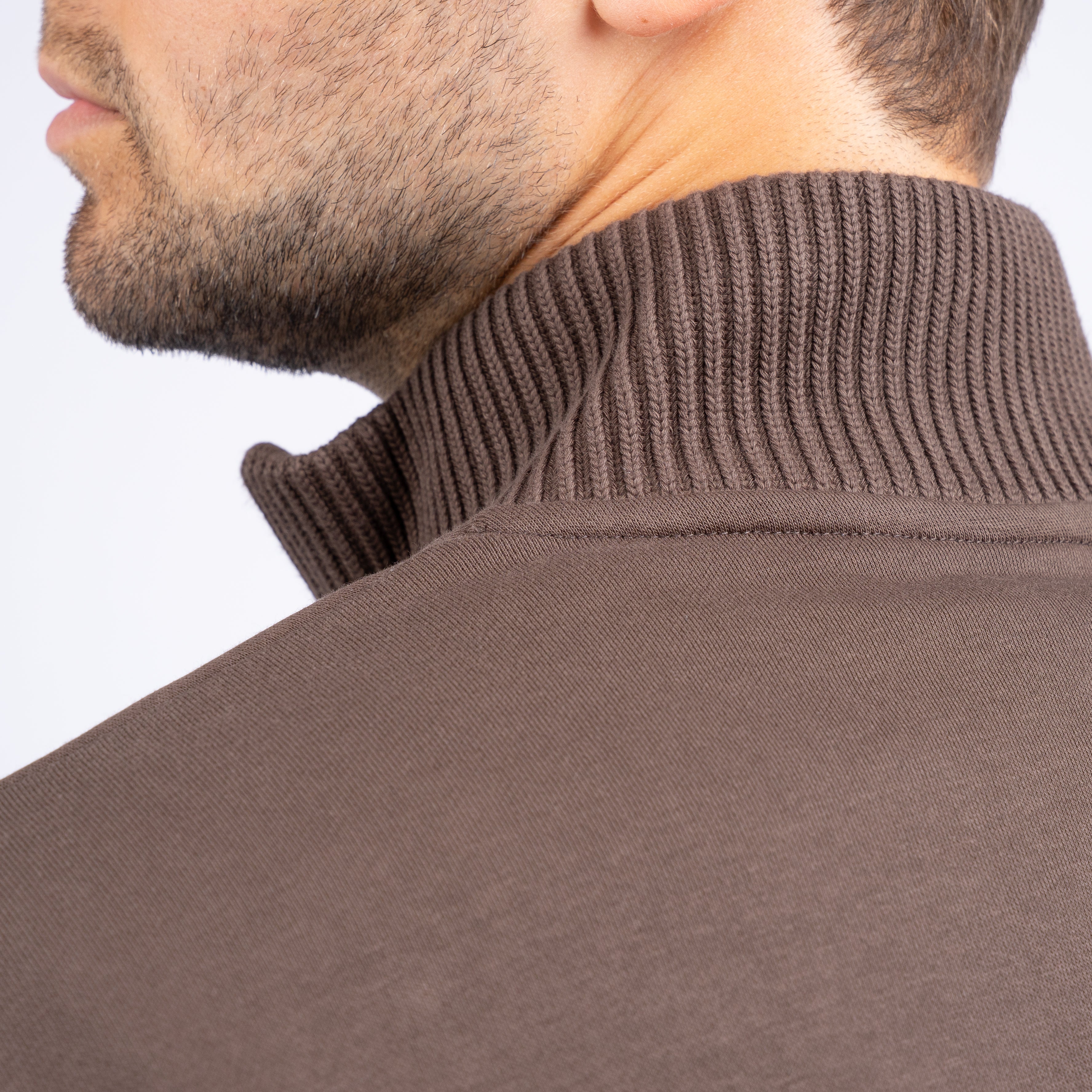 Genti Sweater met Rits Bruin | Cotton