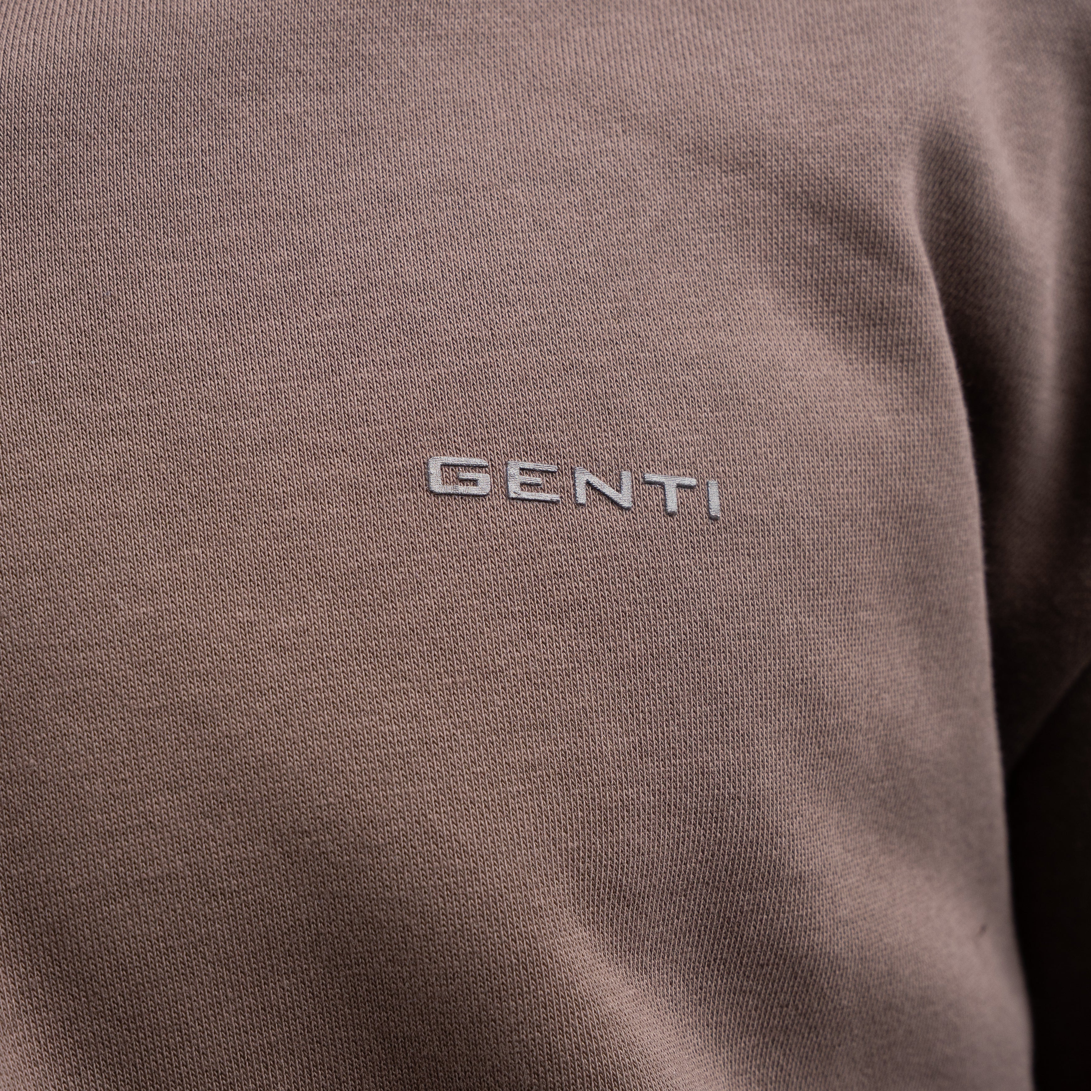 Genti Sweater met Rits Bruin | Cotton