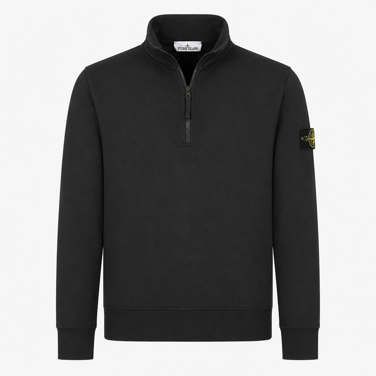 Stone Island Sweater met Rits Zwart | Organic Cotton Fleece