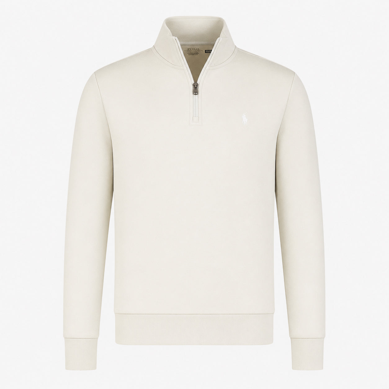 Ralph Lauren Sweater met Rits Off-White | Double-Knit