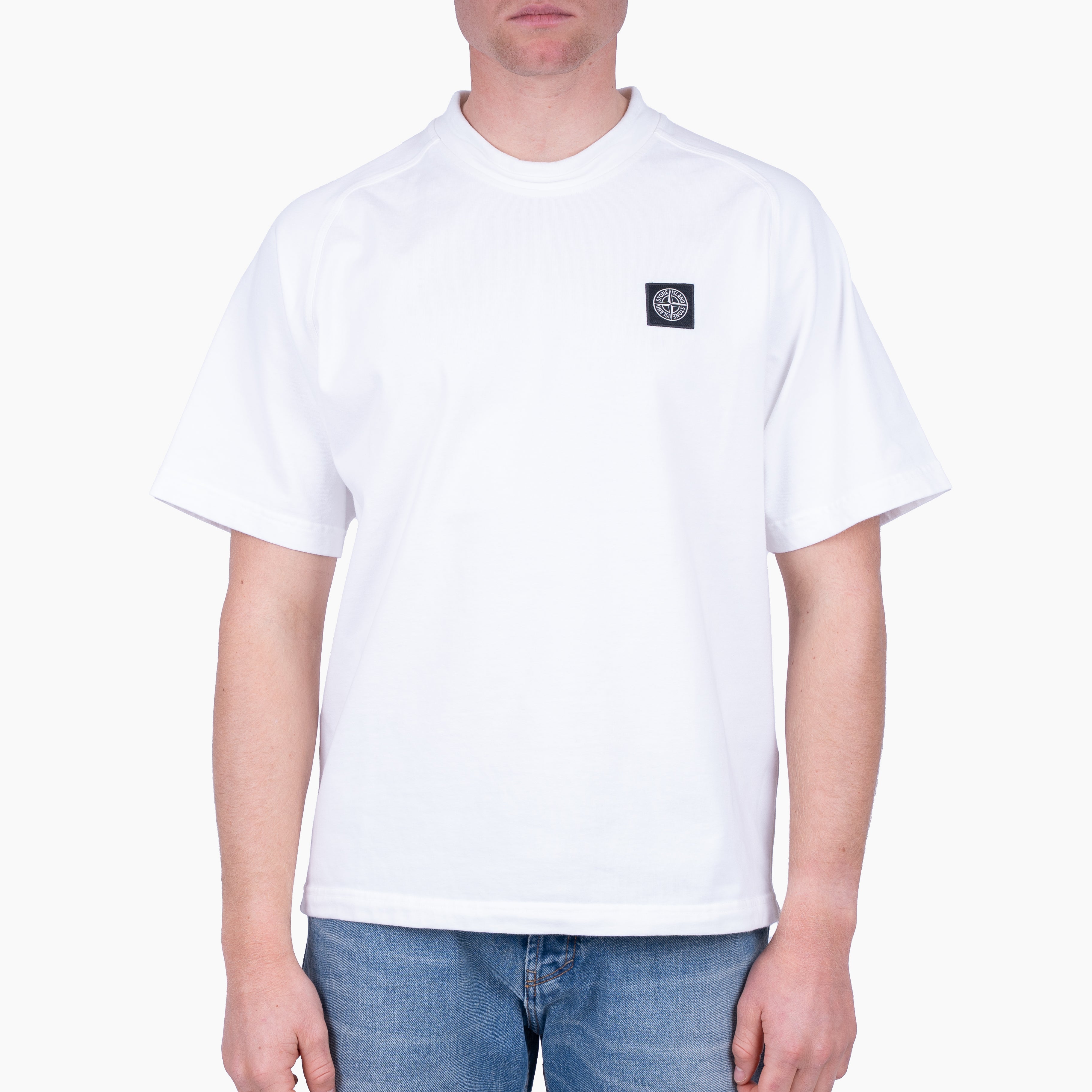 Stone Island T-Shirt Wit | Heavy Organic Cotton
