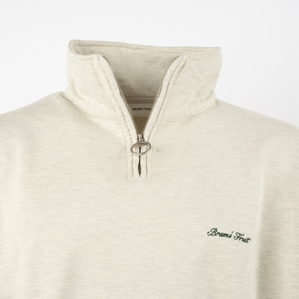 Bram's Fruit Sweater met Rits Beige | Script Logo