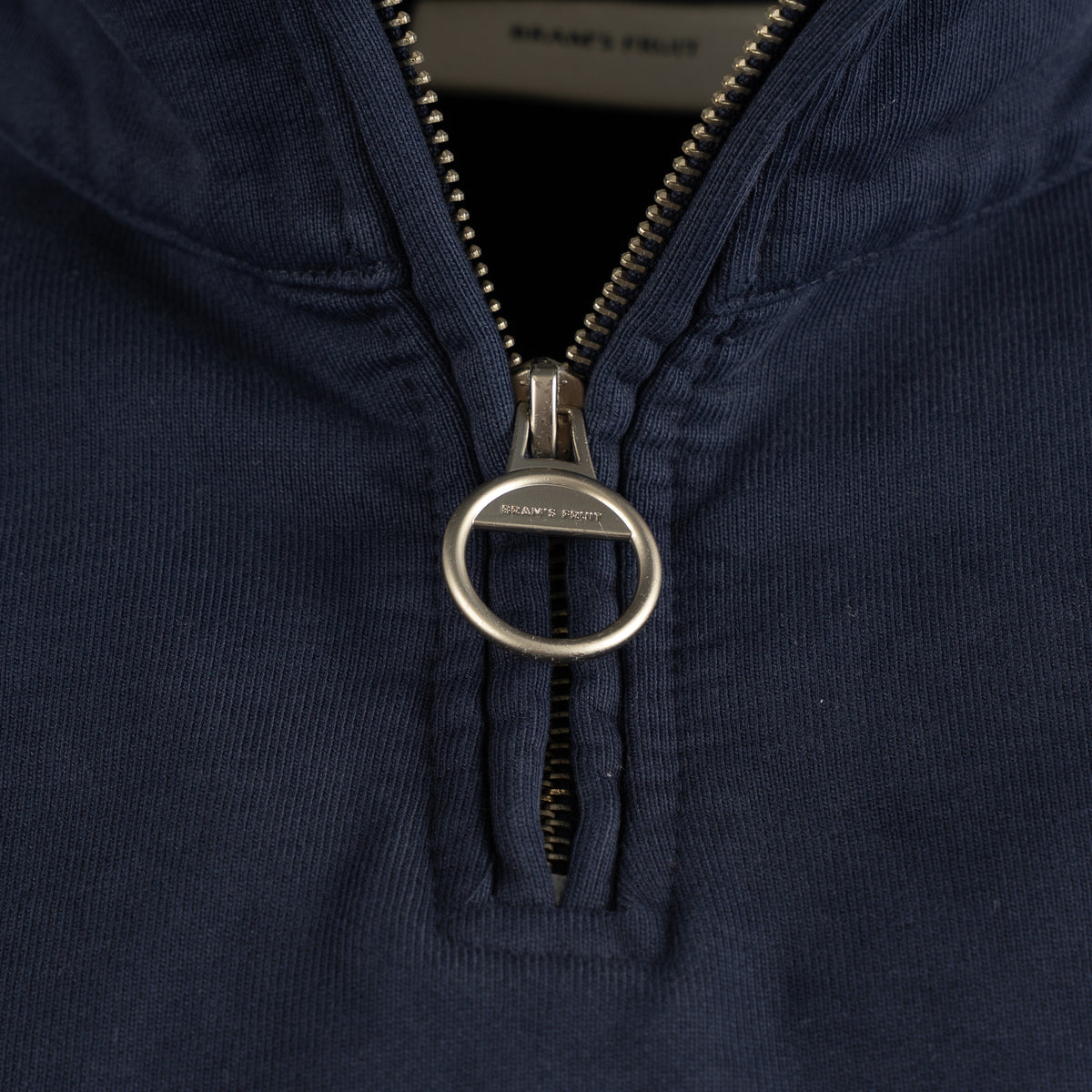 Bram's Fruit Sweater met Rits Blauw | Script Logo
