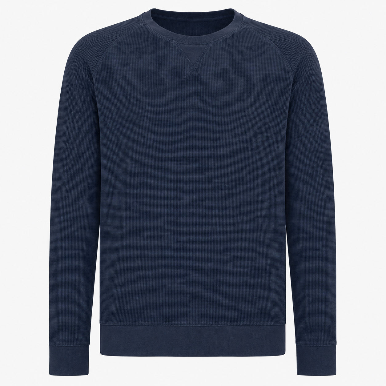 Denham Sweater Donkerblauw | Waffle LS Sweat