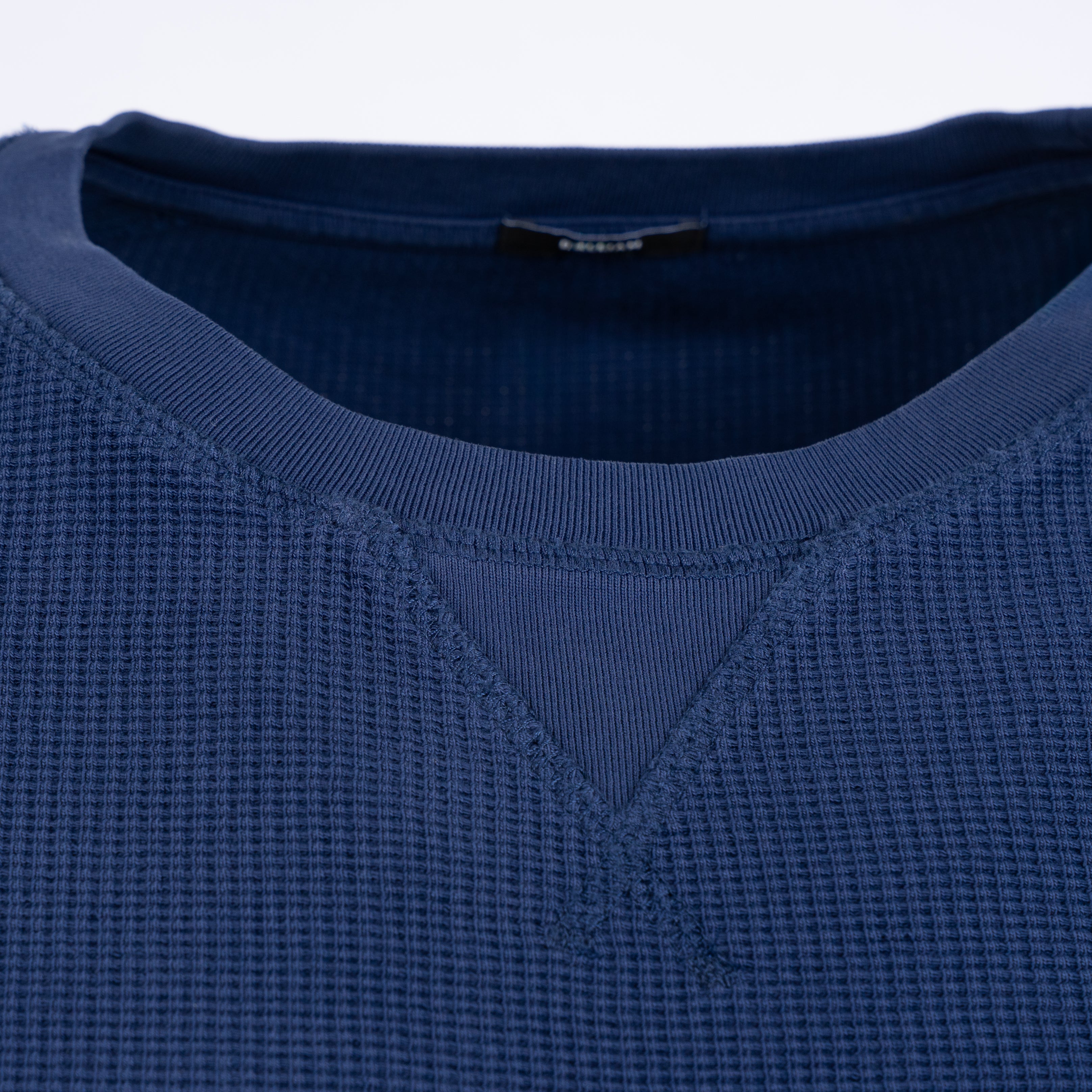 Denham Sweater Donkerblauw | Waffle LS Sweat