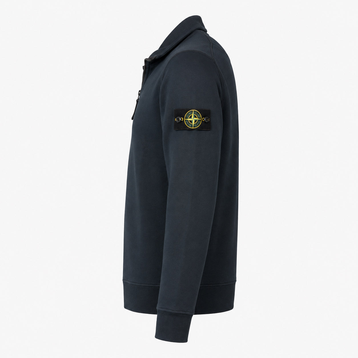 Stone Island Sweater met Rits Blauw | Organic Cotton Fleece