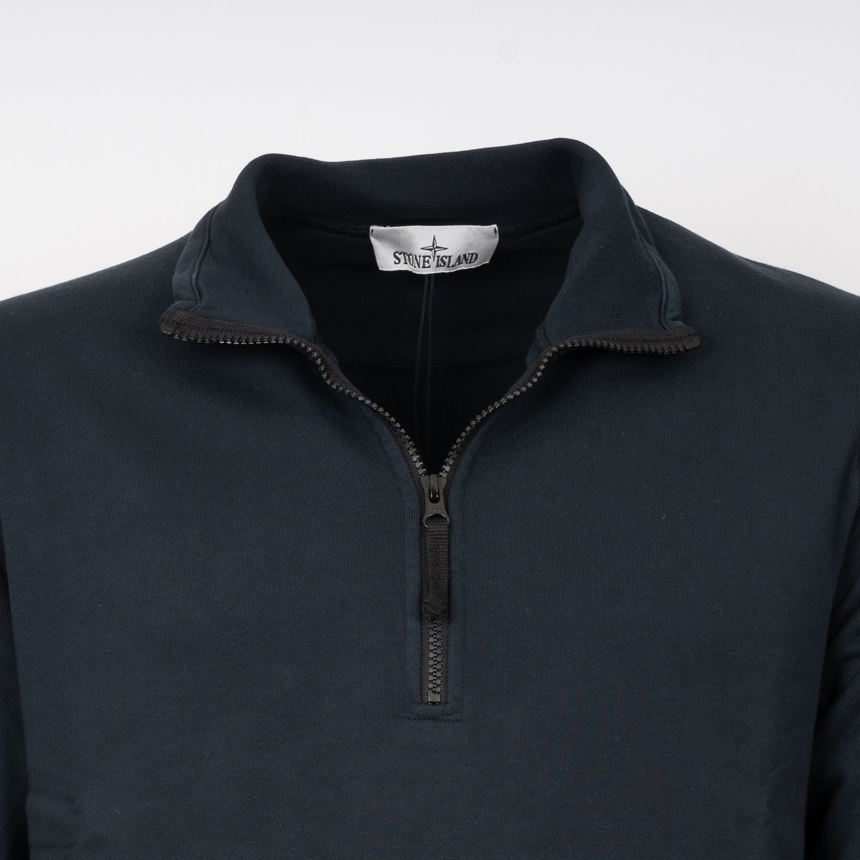 Stone Island Sweater met Rits Blauw | Organic Cotton Fleece