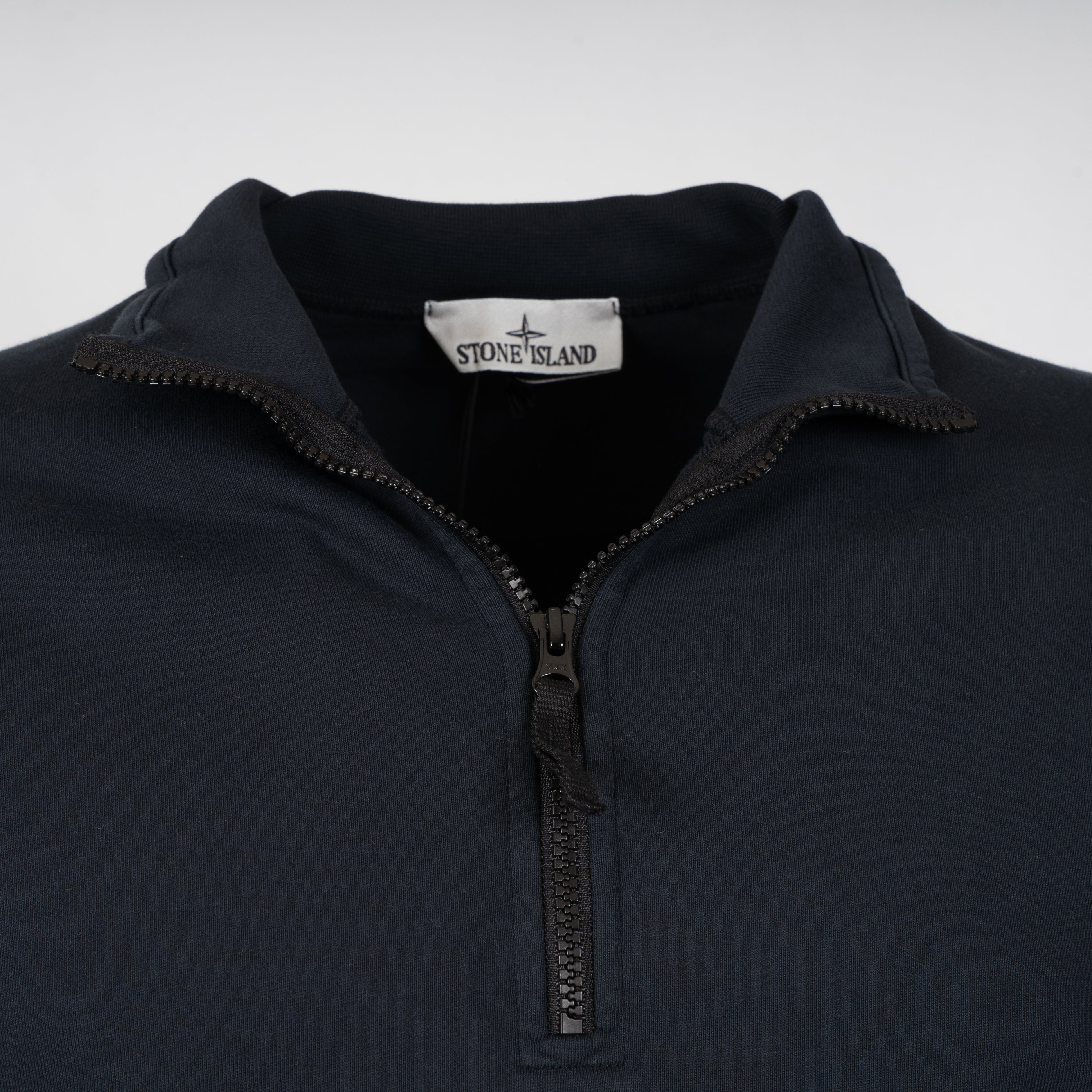 Stone Island Sweater met Rits Blauw | Organic Cotton Fleece