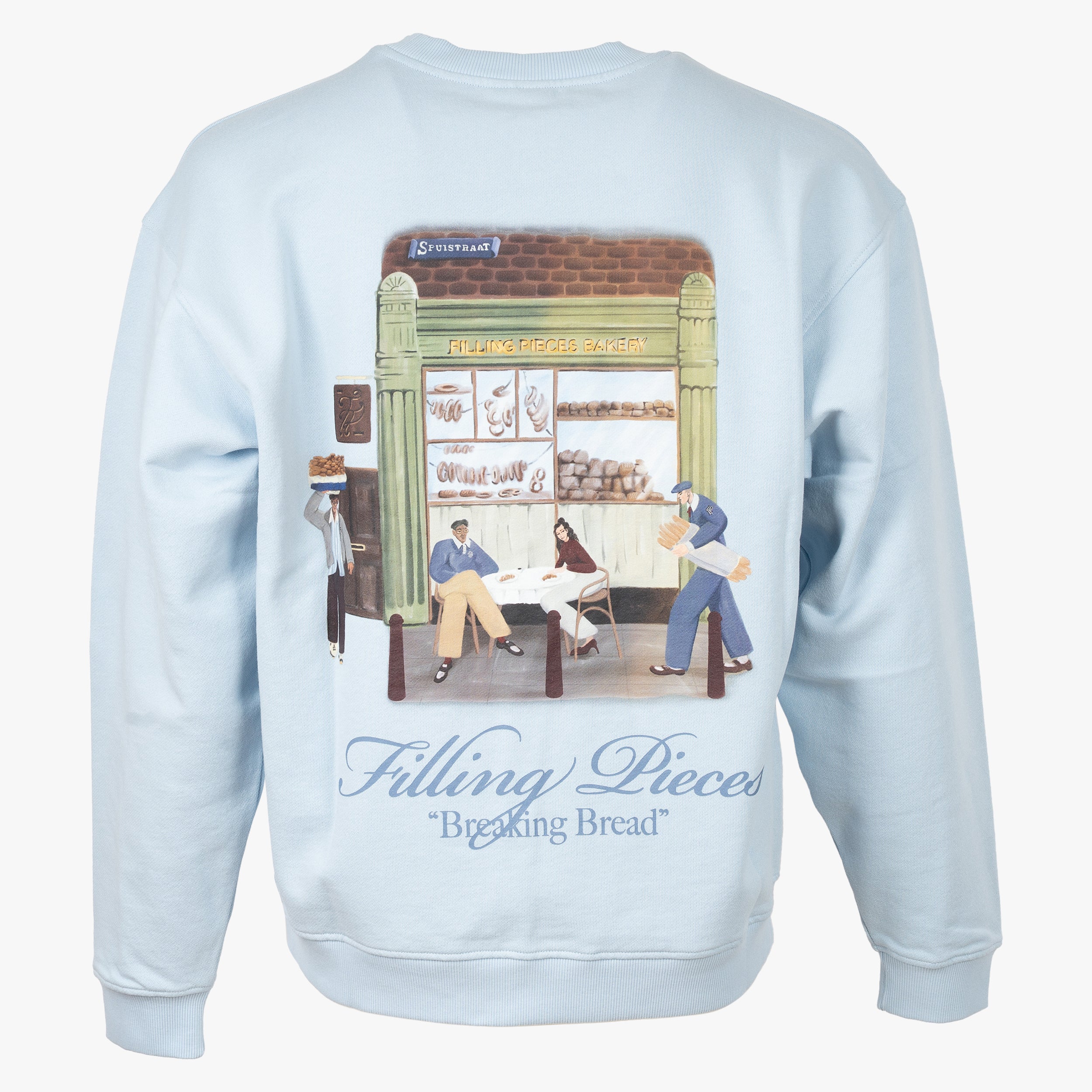 Filling Pieces Sweater Backprint Lichtblauw | Bakery