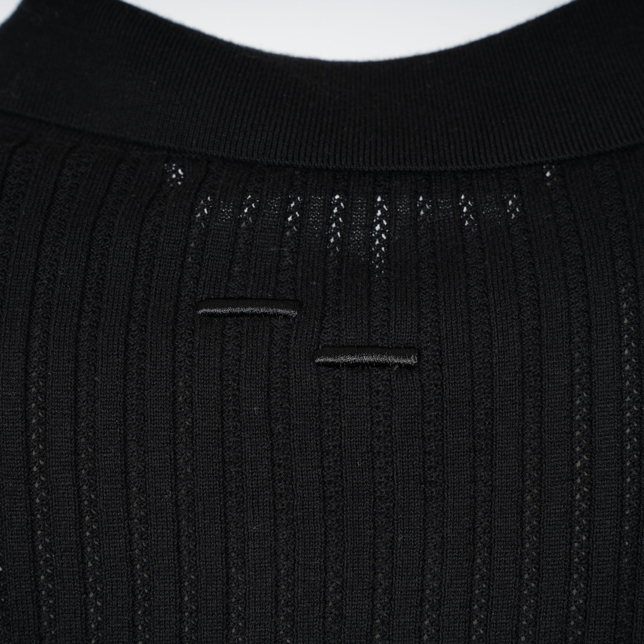 Filling Pieces Gebreide Polo Zwart | Fine Knit