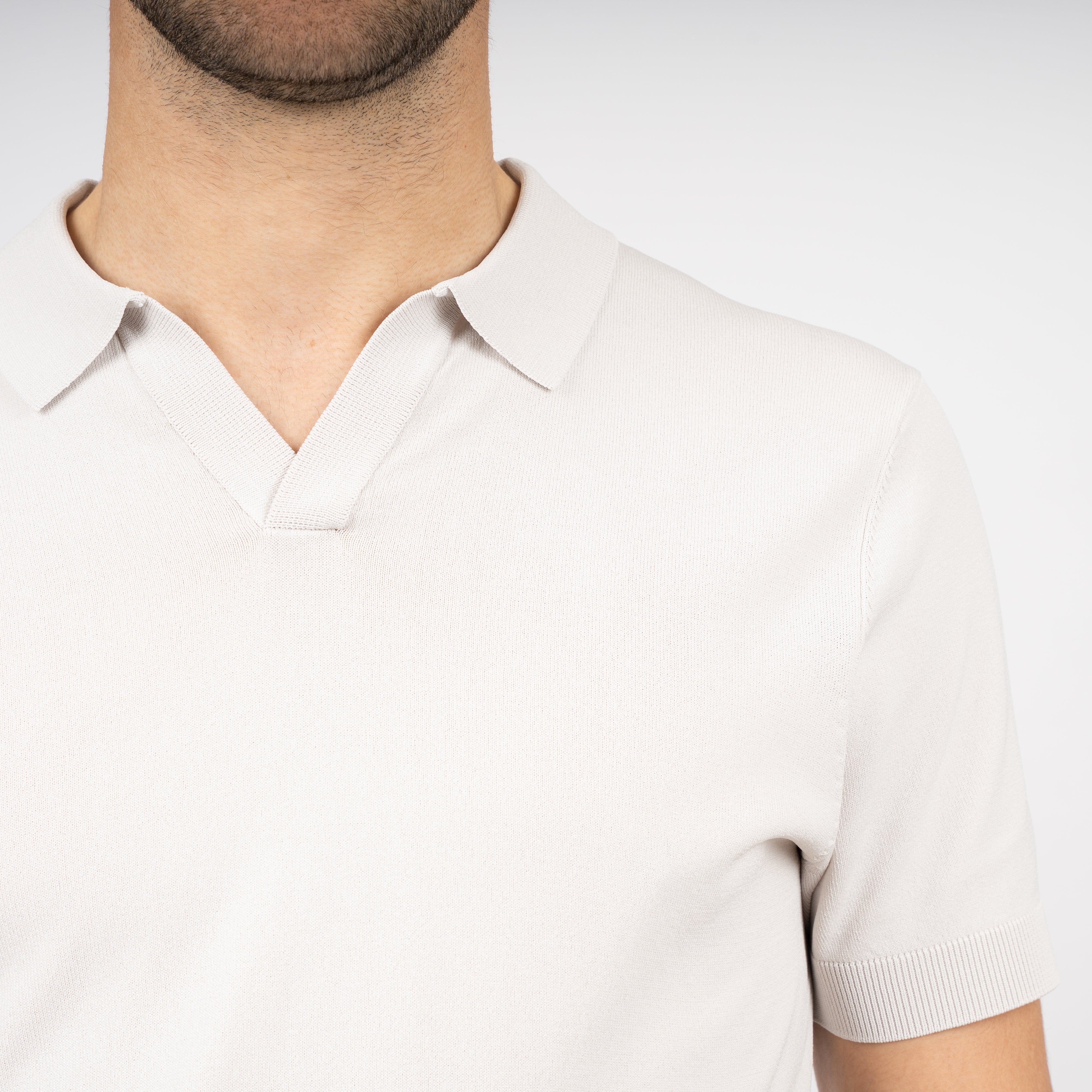 SEVEN DIALS Technische Buttonless Polo Lichtgrijs | Hayden