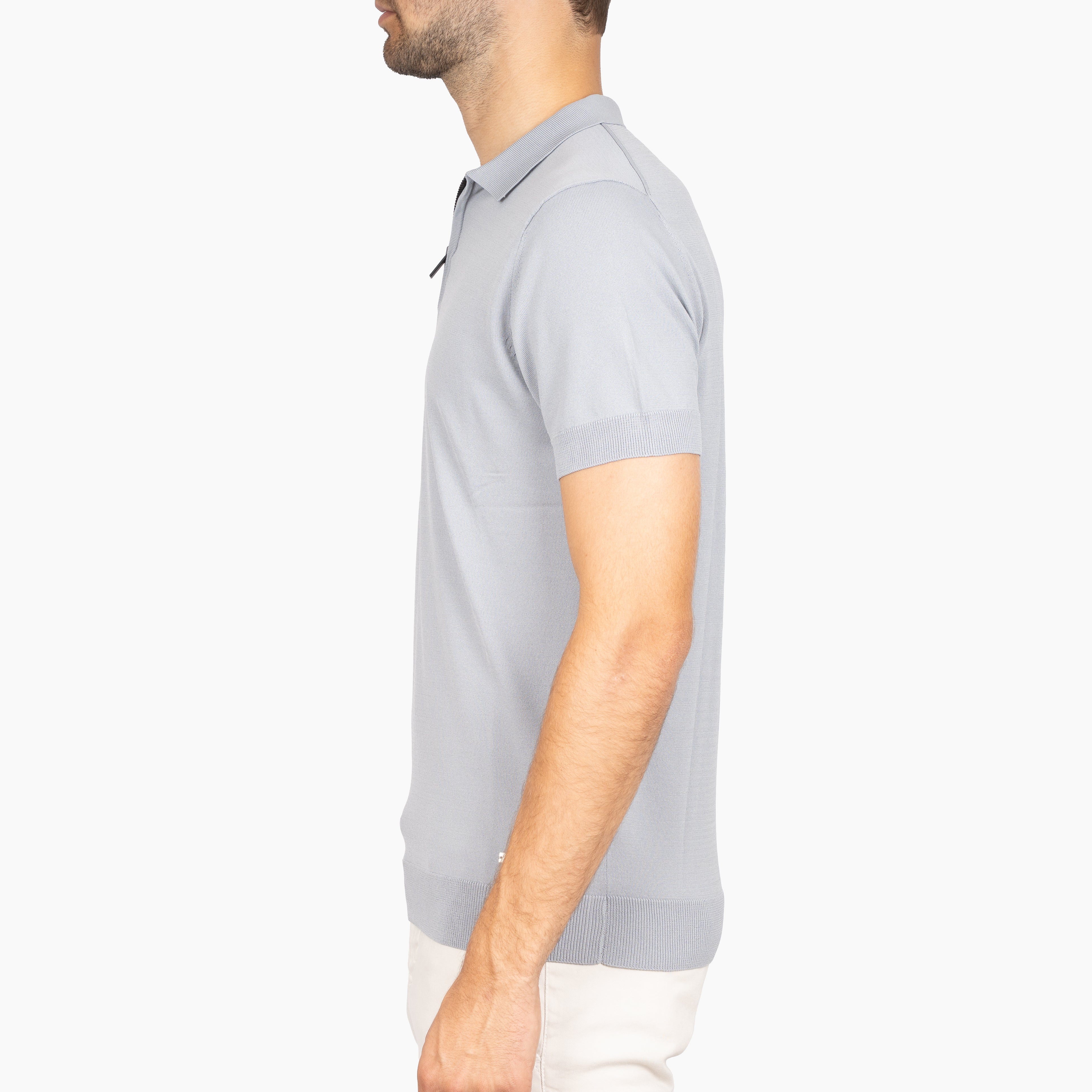 SEVEN DIALS Technische Polo met Rits Grijs | Osric