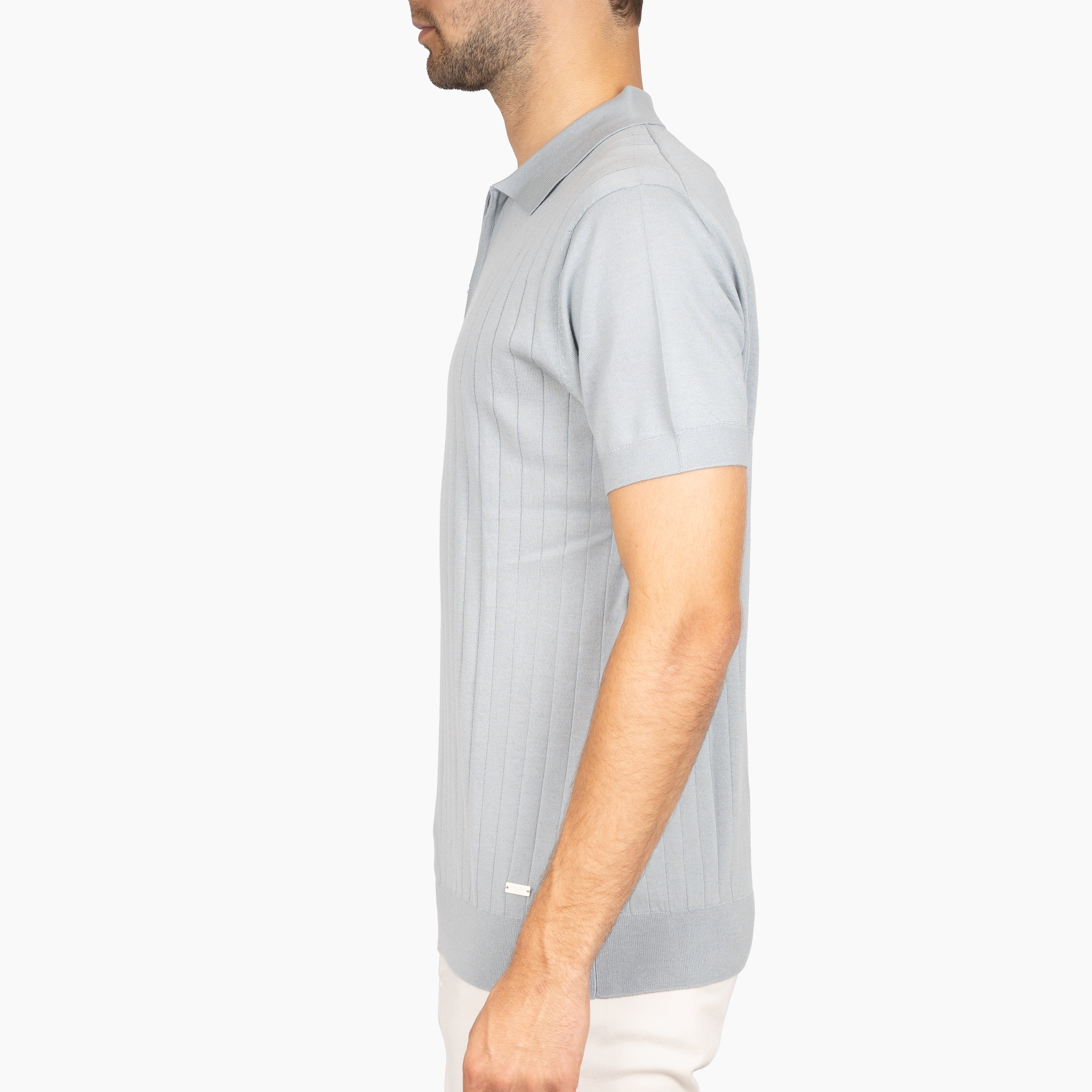 SEVEN DIALS Gebreide Polo met Rits Grijs | Brentt