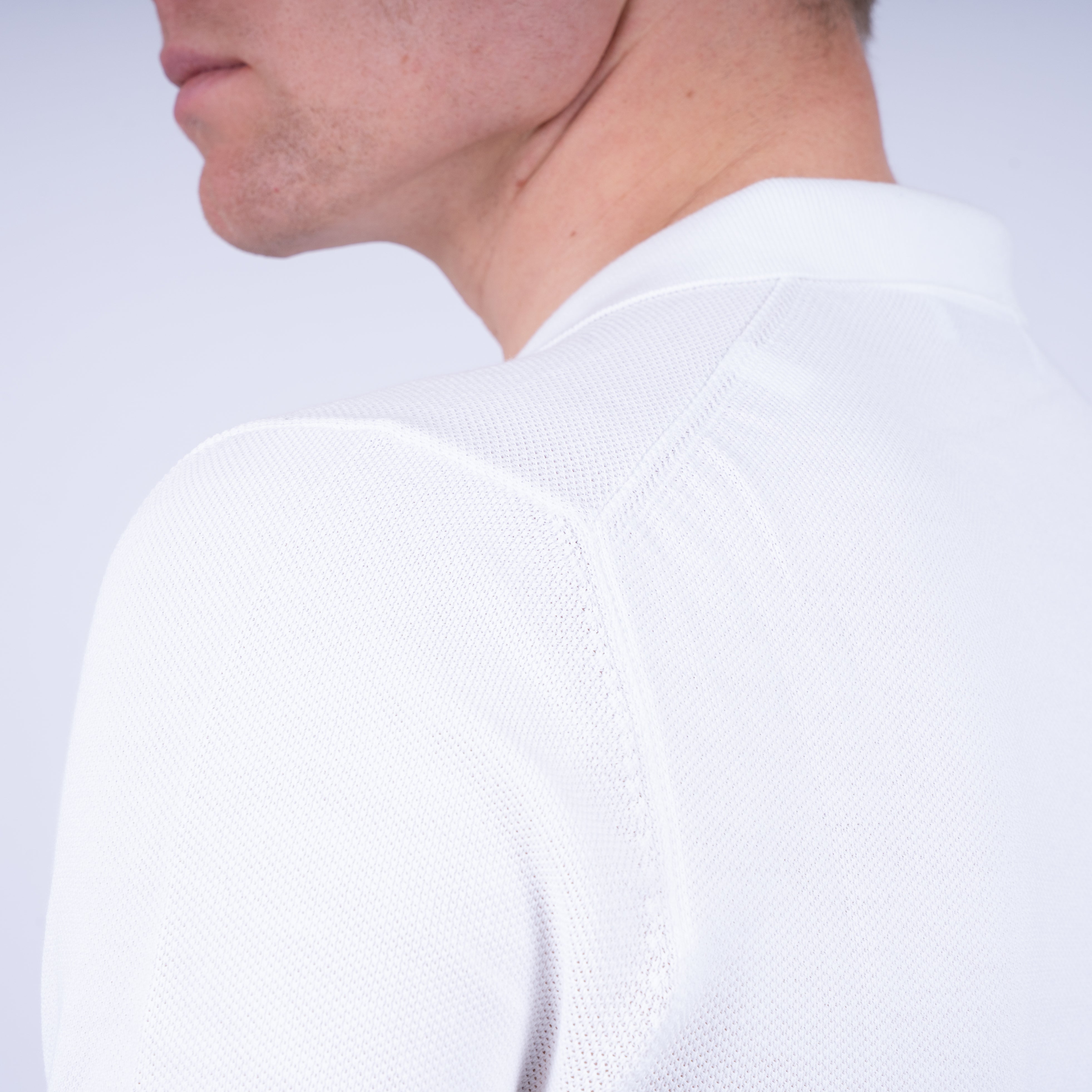 Gran Sasso Polo Buttonless Kraag Wit | Fresh Cotton