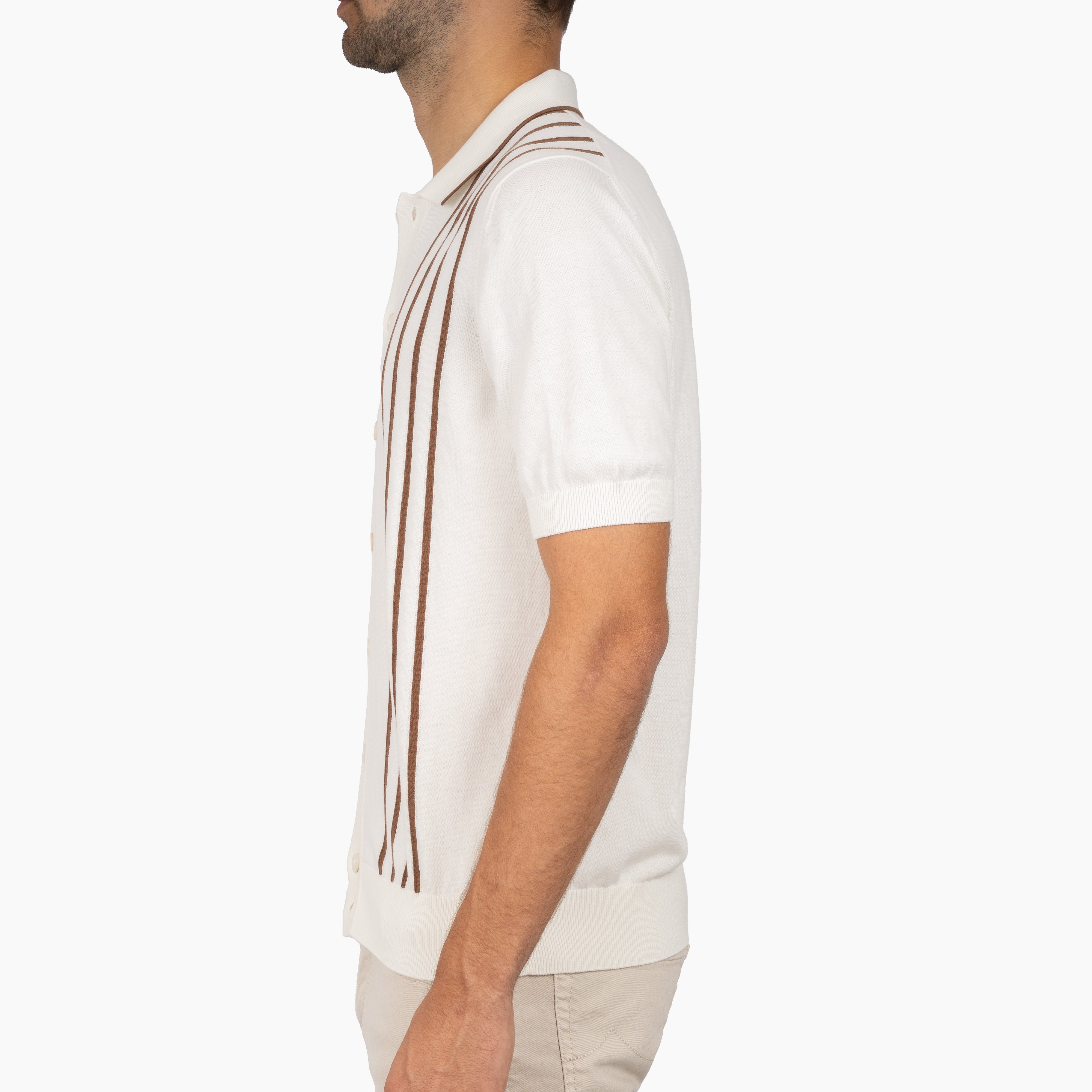 Gran Sasso Doorknoop Polo Off-White | Organic Cotton