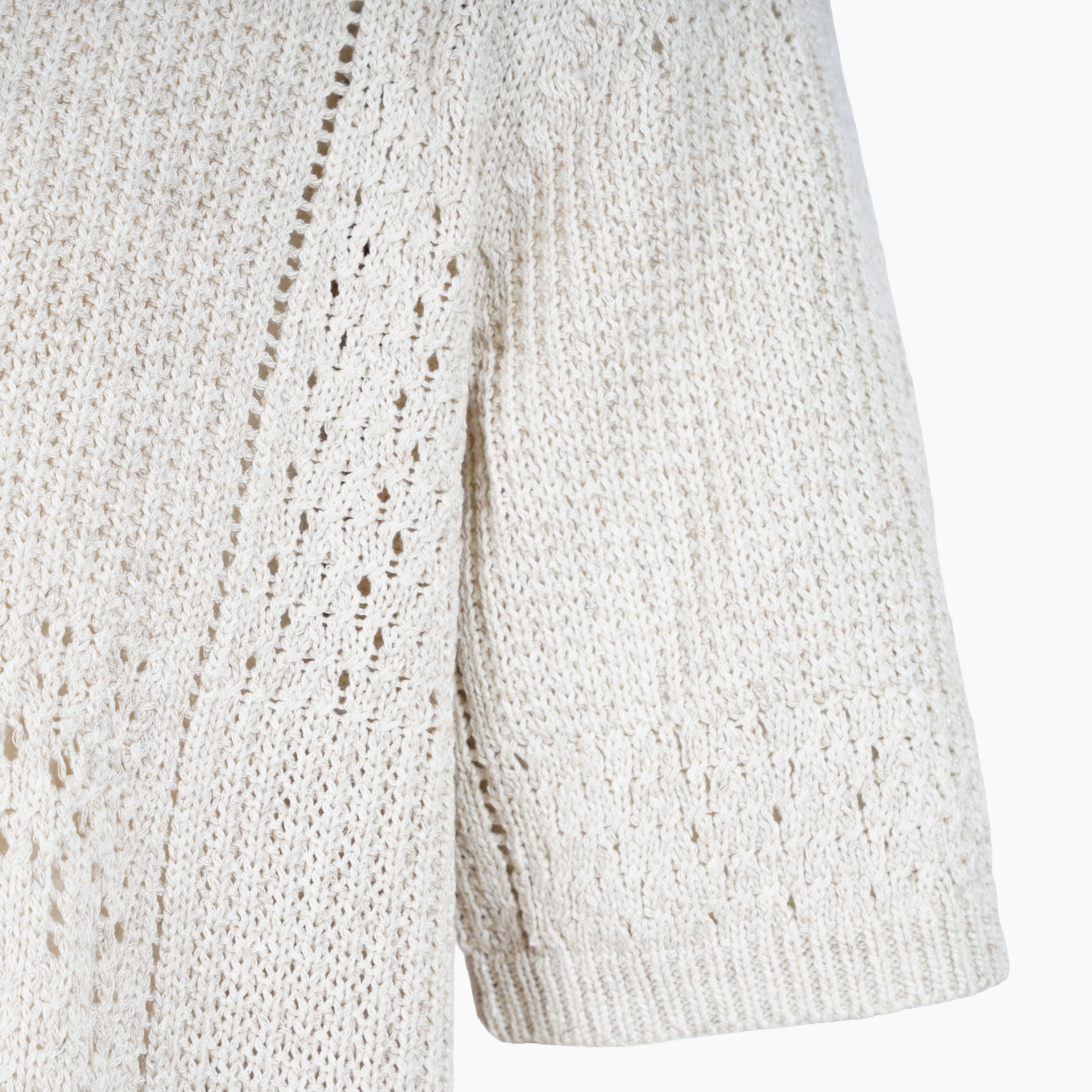 Olaf Gebreide Polo Off-White | Face Logo