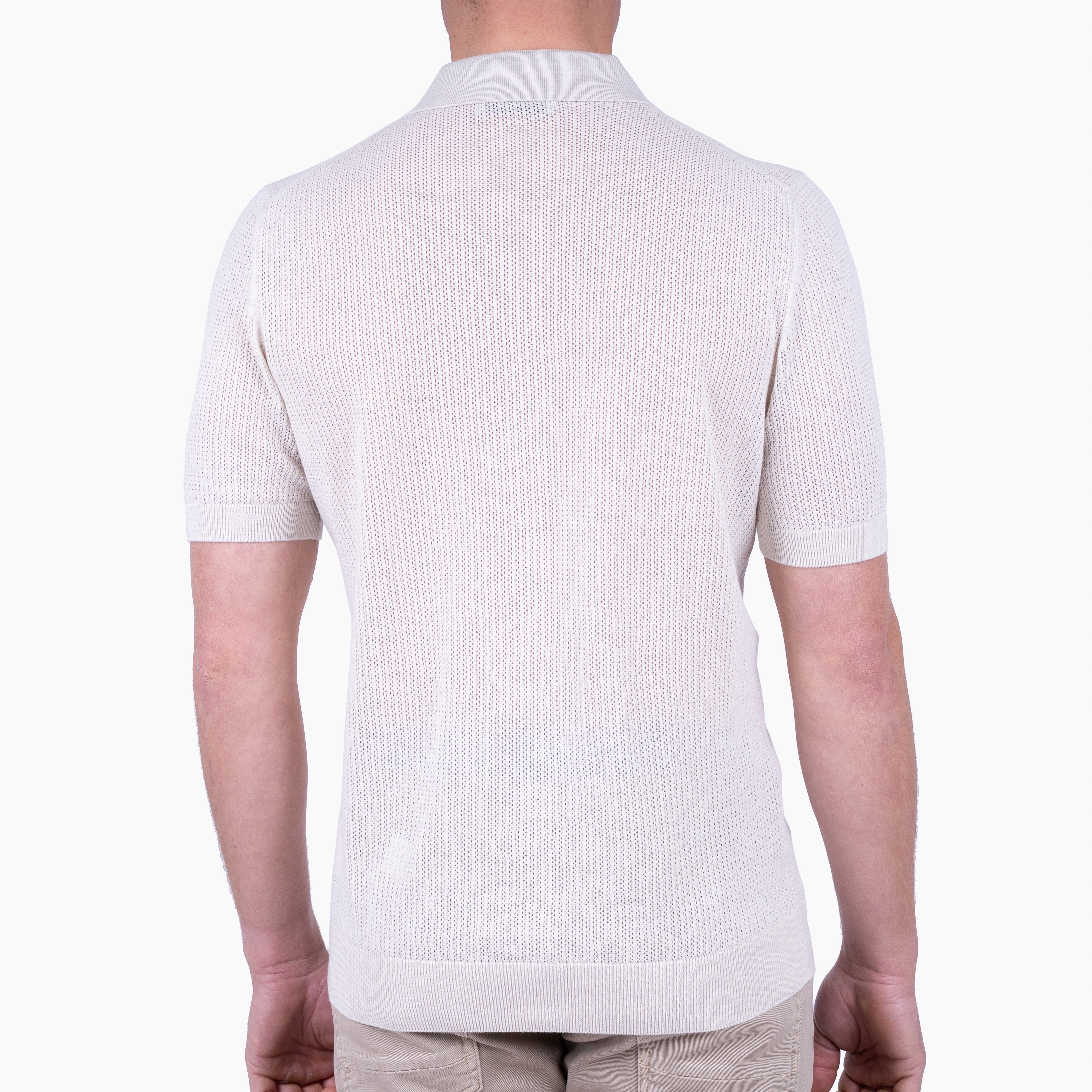 Gran Sasso Doorknoop Polo Off-White | Fresh Cotton