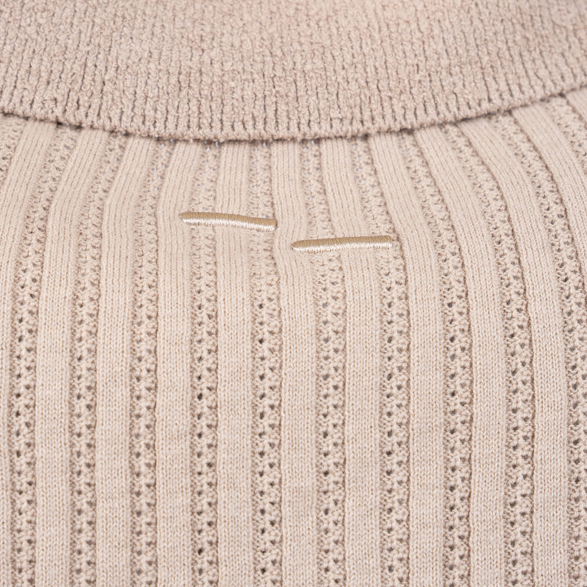 Filling Pieces Gebreide Polo Beige | Knit Polo Boucle