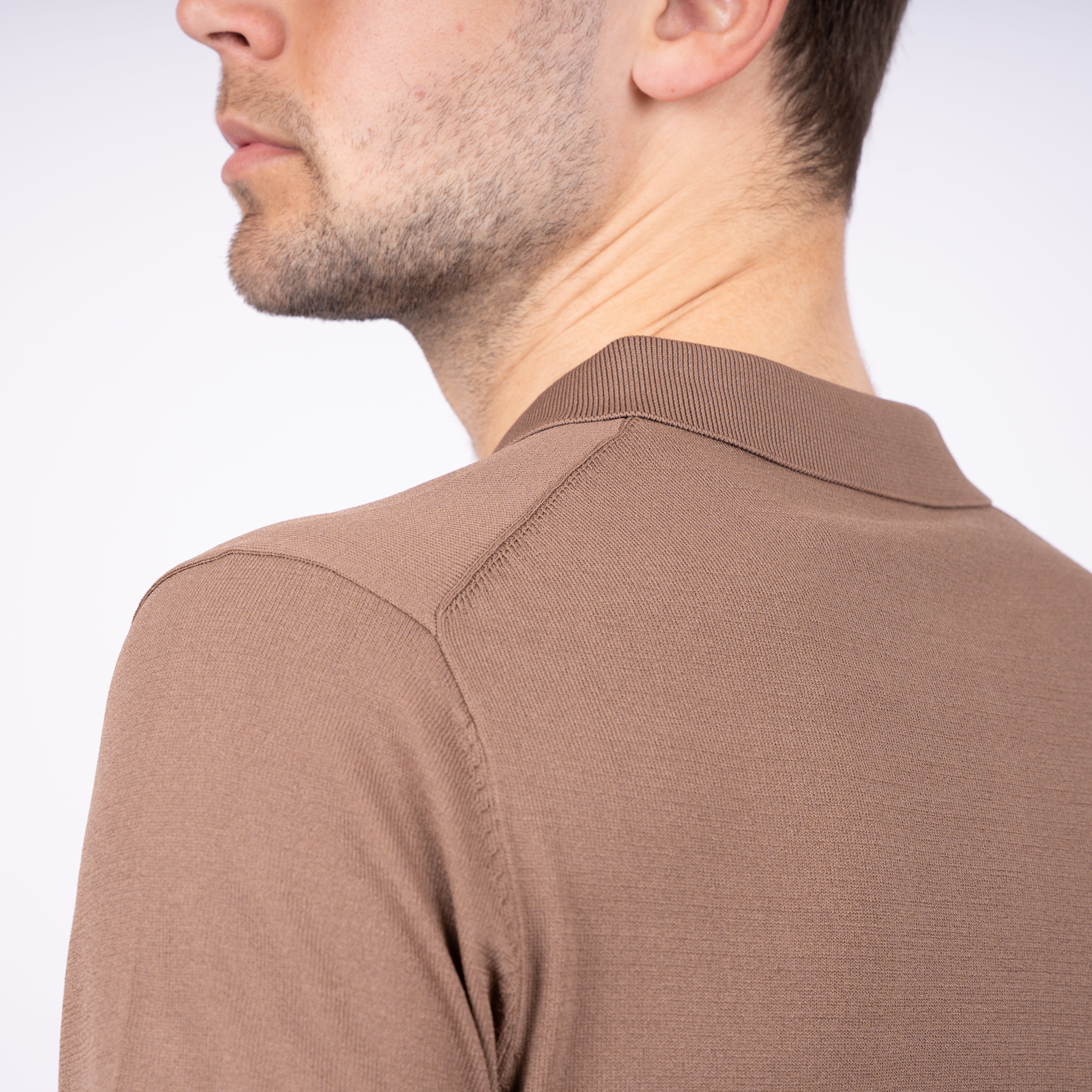 SEVEN DIALS Technische Polo met Rits Roestbruin | Osric
