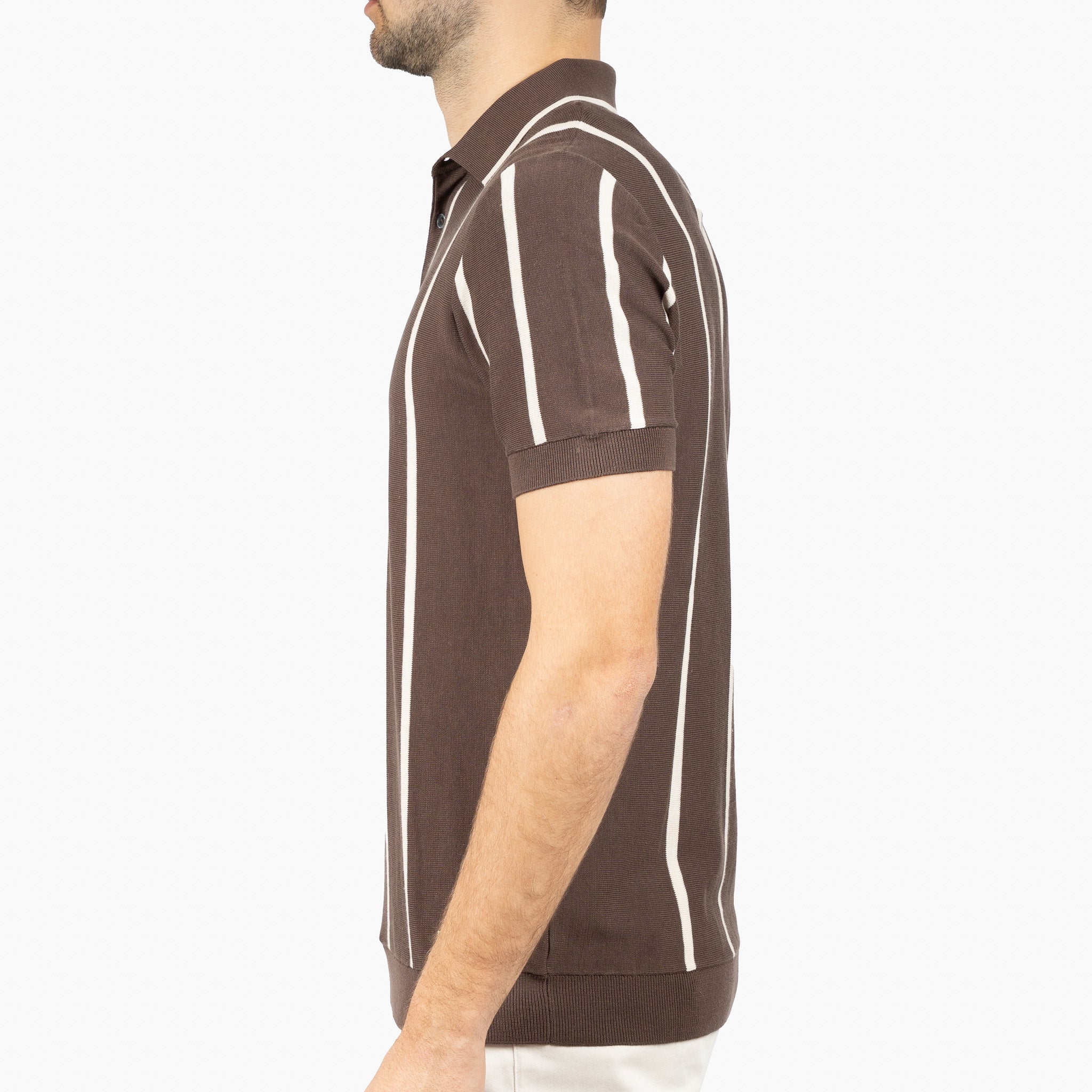 SEVEN DIALS Gebreide Polo Bruin | Rayan