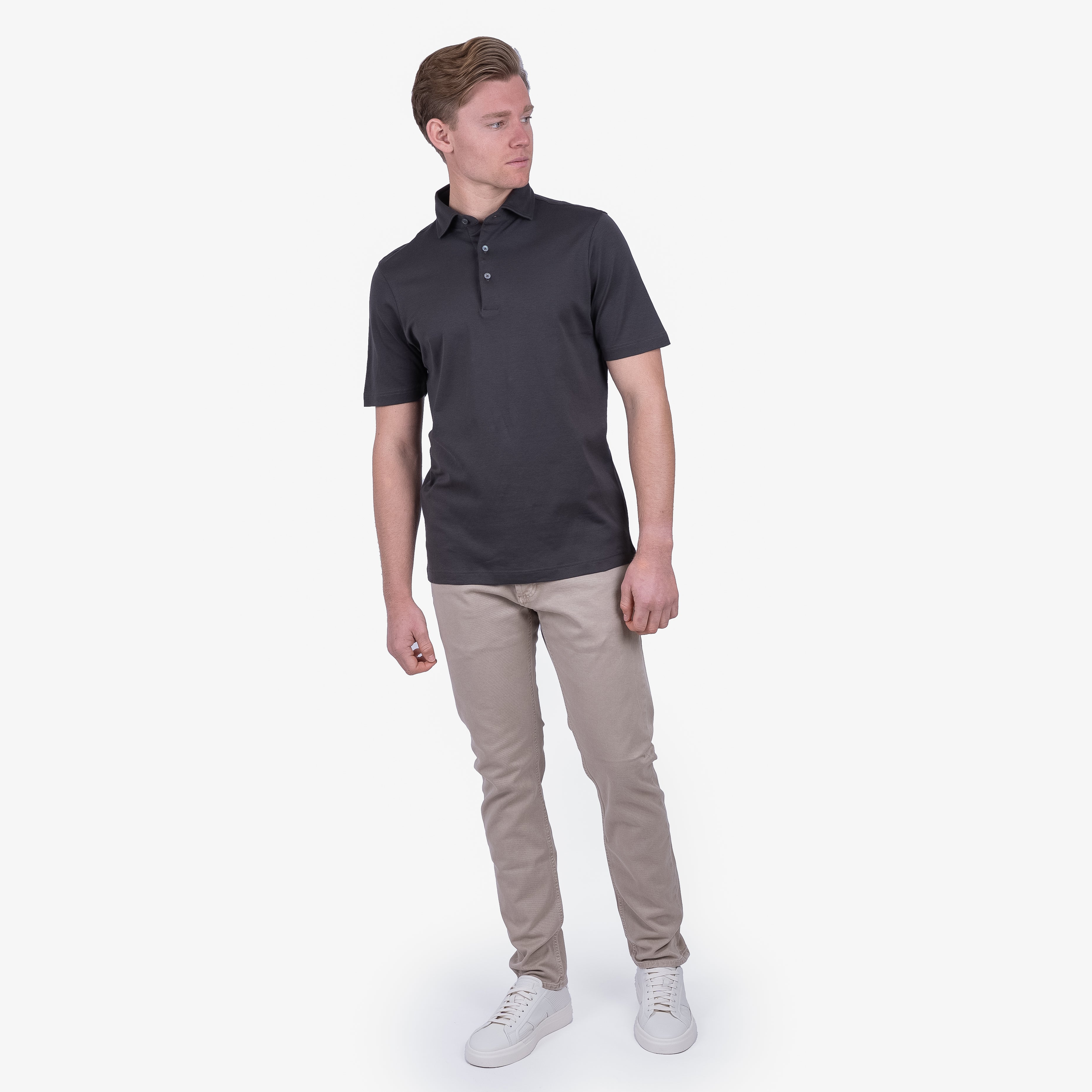 Gran Sasso Polo Bruin | Mercerized Cotton