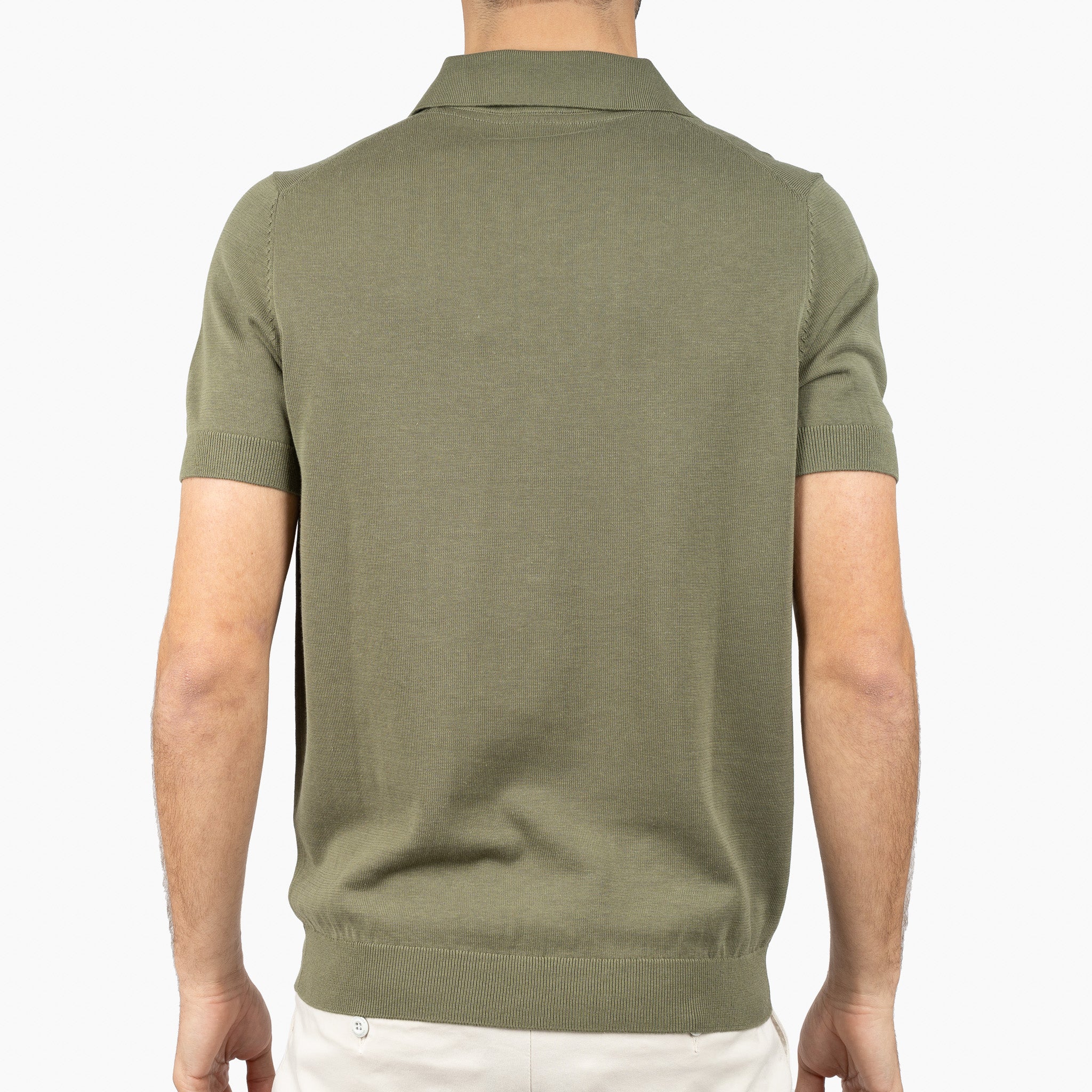 SEVEN DIALS Gebreide Buttonless Polo Groen | Dyche