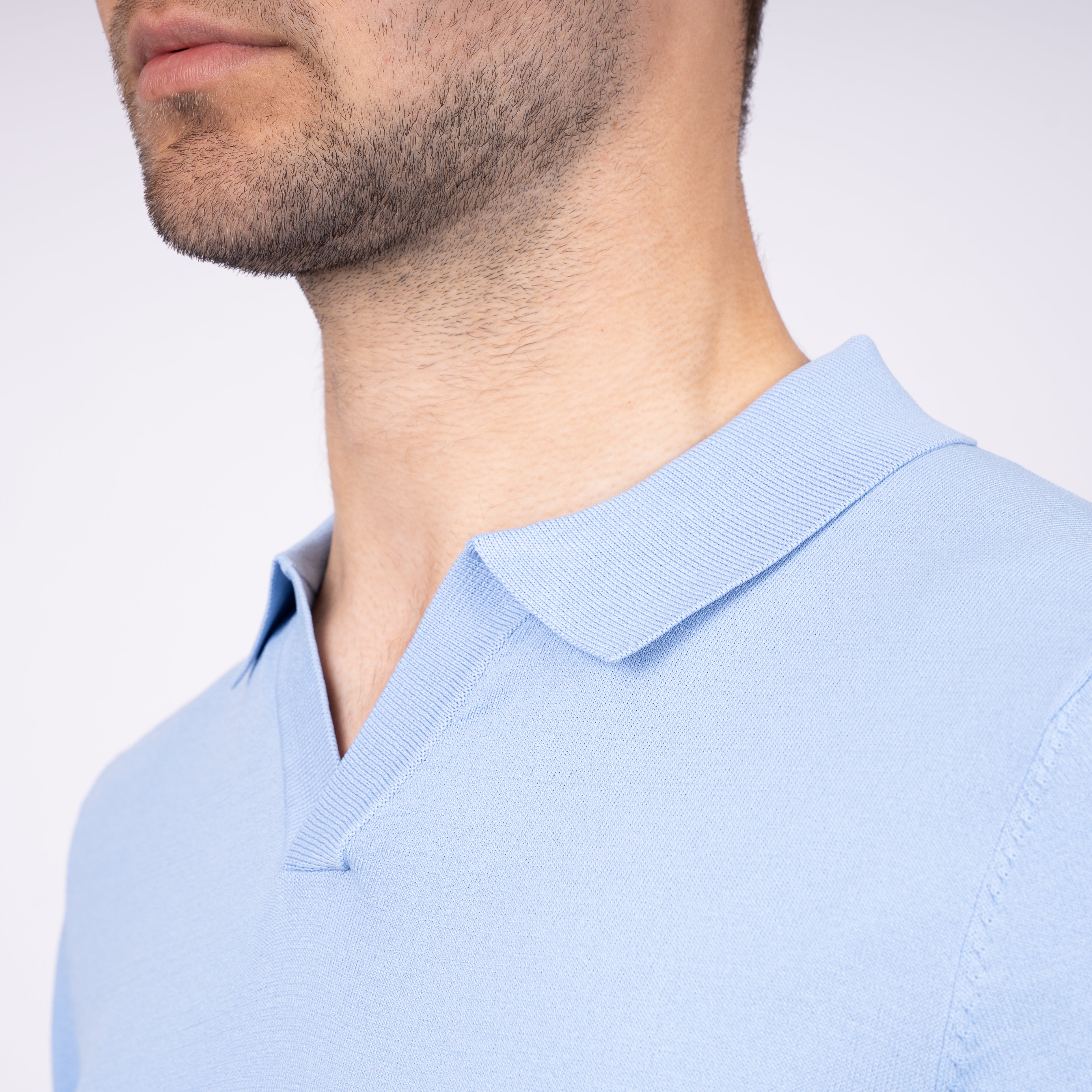SEVEN DIALS Technische Buttonless Polo Lichtblauw | Hayden