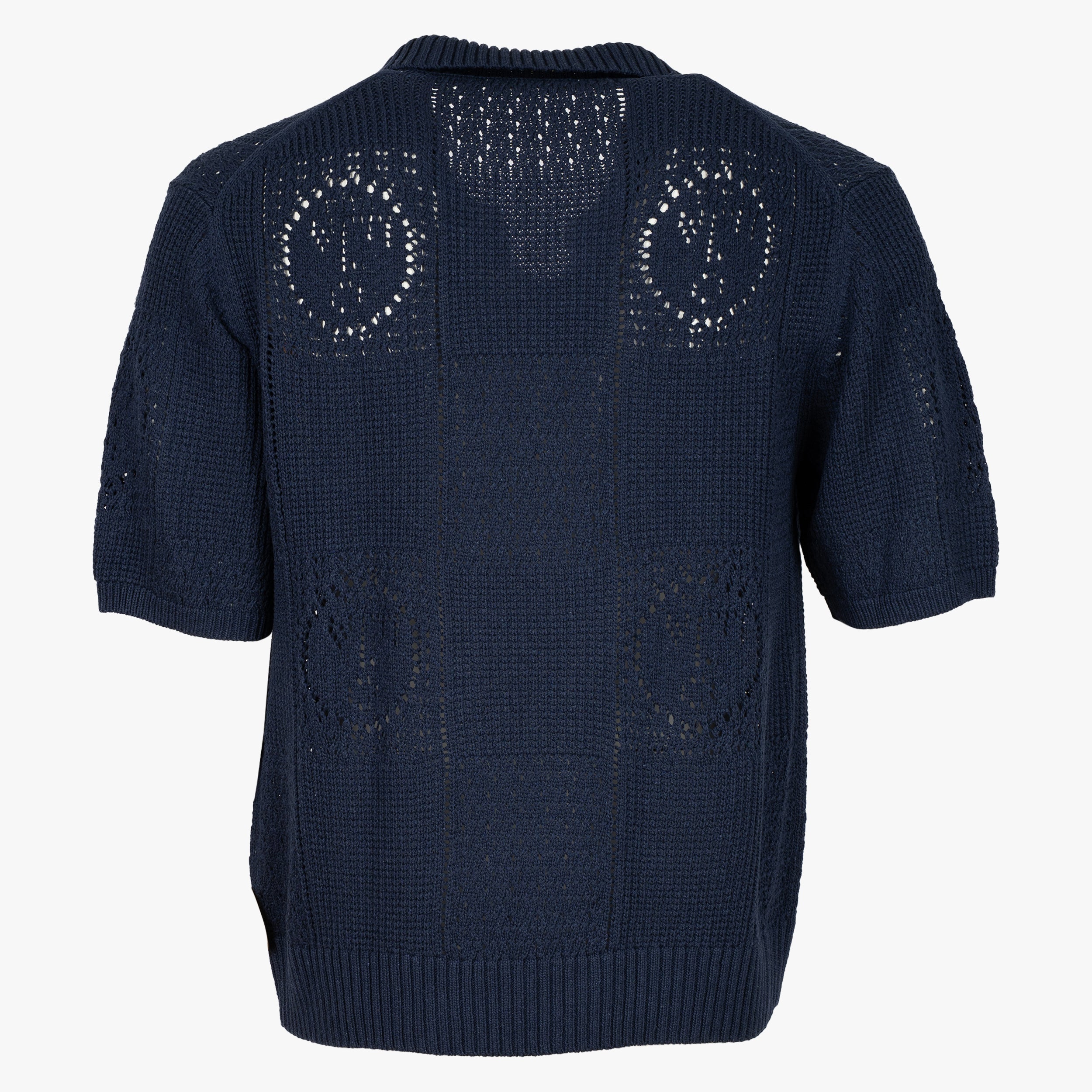 Olaf Gebreide Polo Blauw | Face Logo