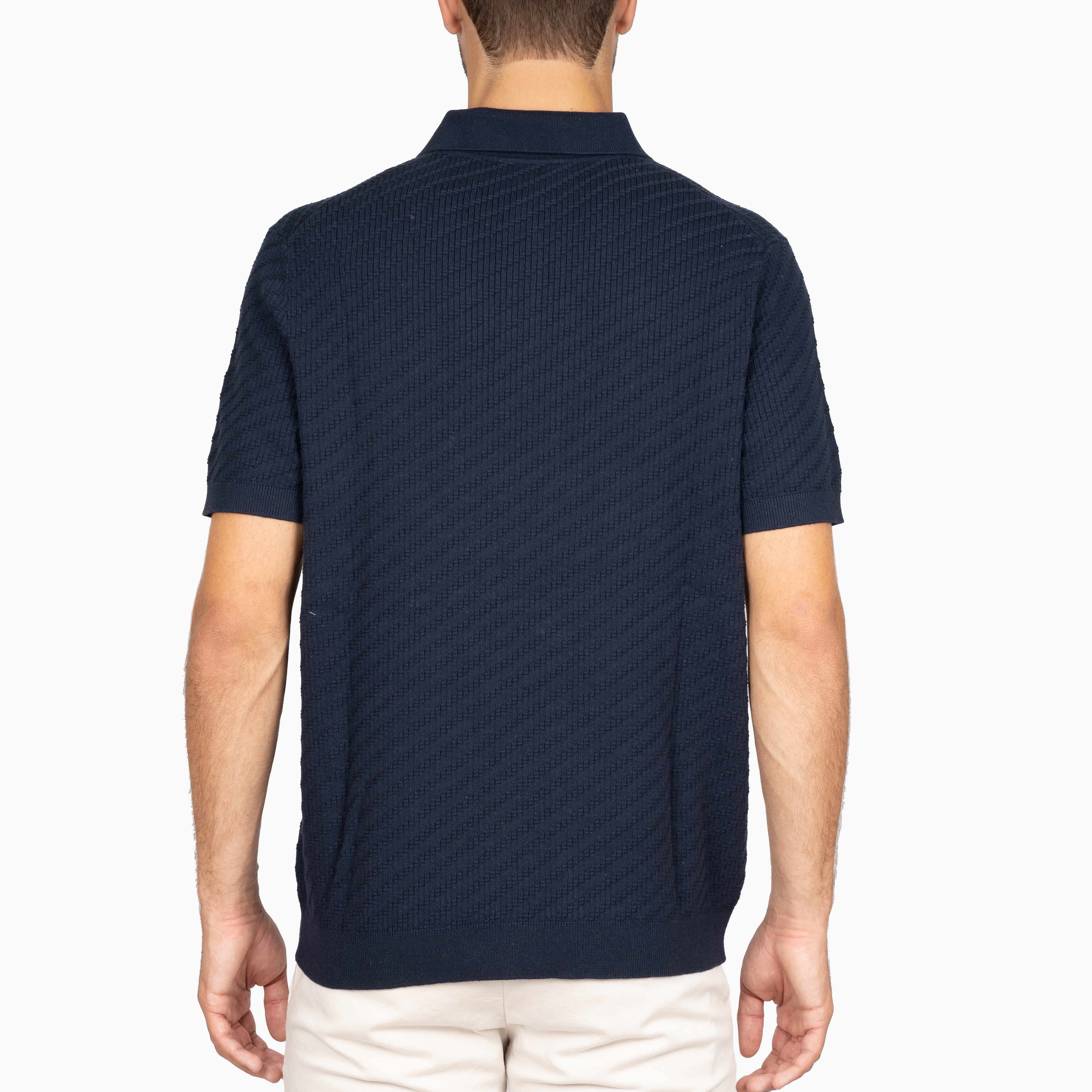 SEVEN DIALS Gebreide Polo Blauw | Adrin