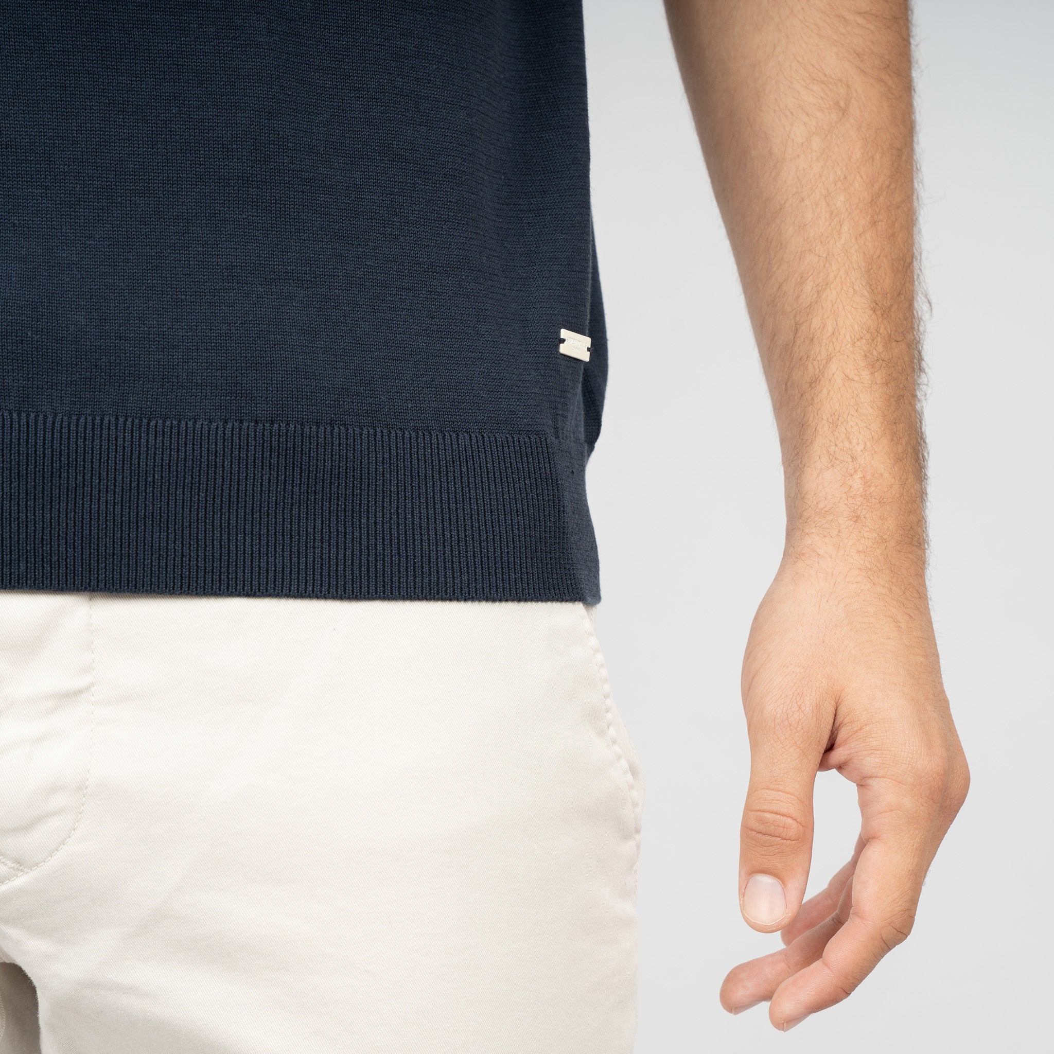 SEVEN DIALS Gebreide Polo Donkerblauw | Fillin