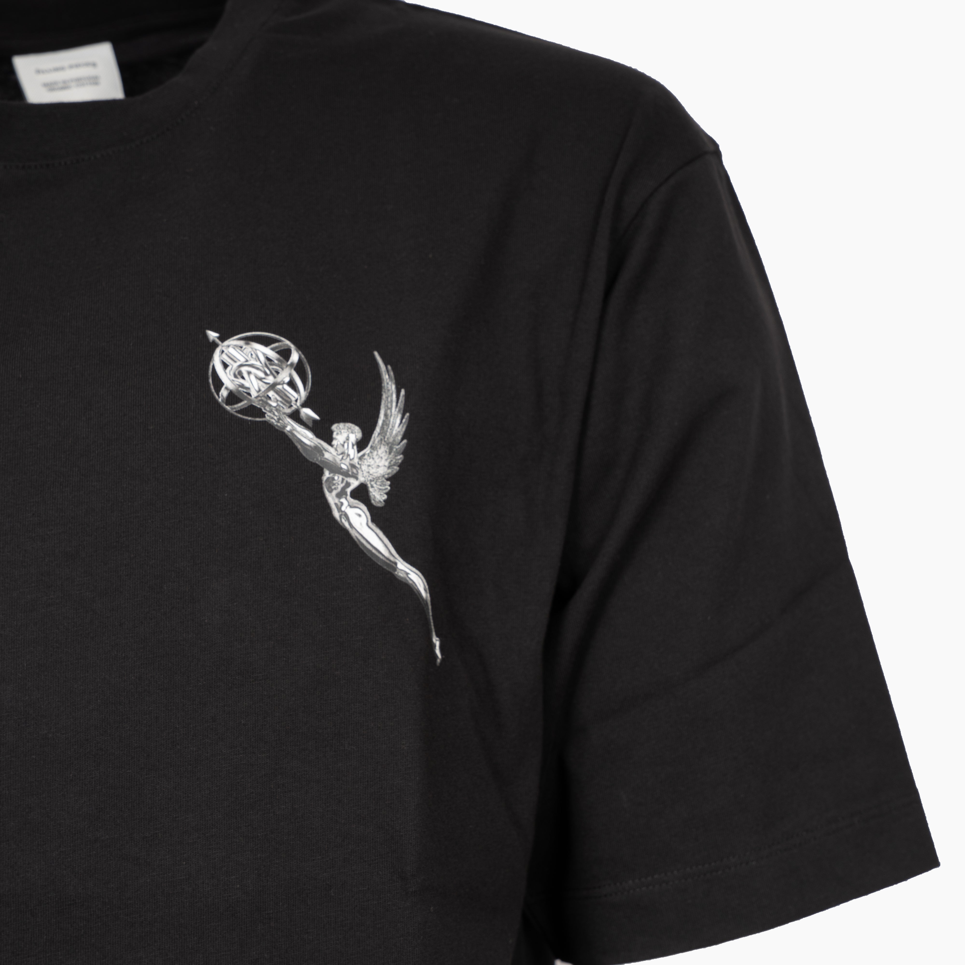 Filling Pieces T-Shirt Backprint Zwart | Boxy Chrome Trophy Black