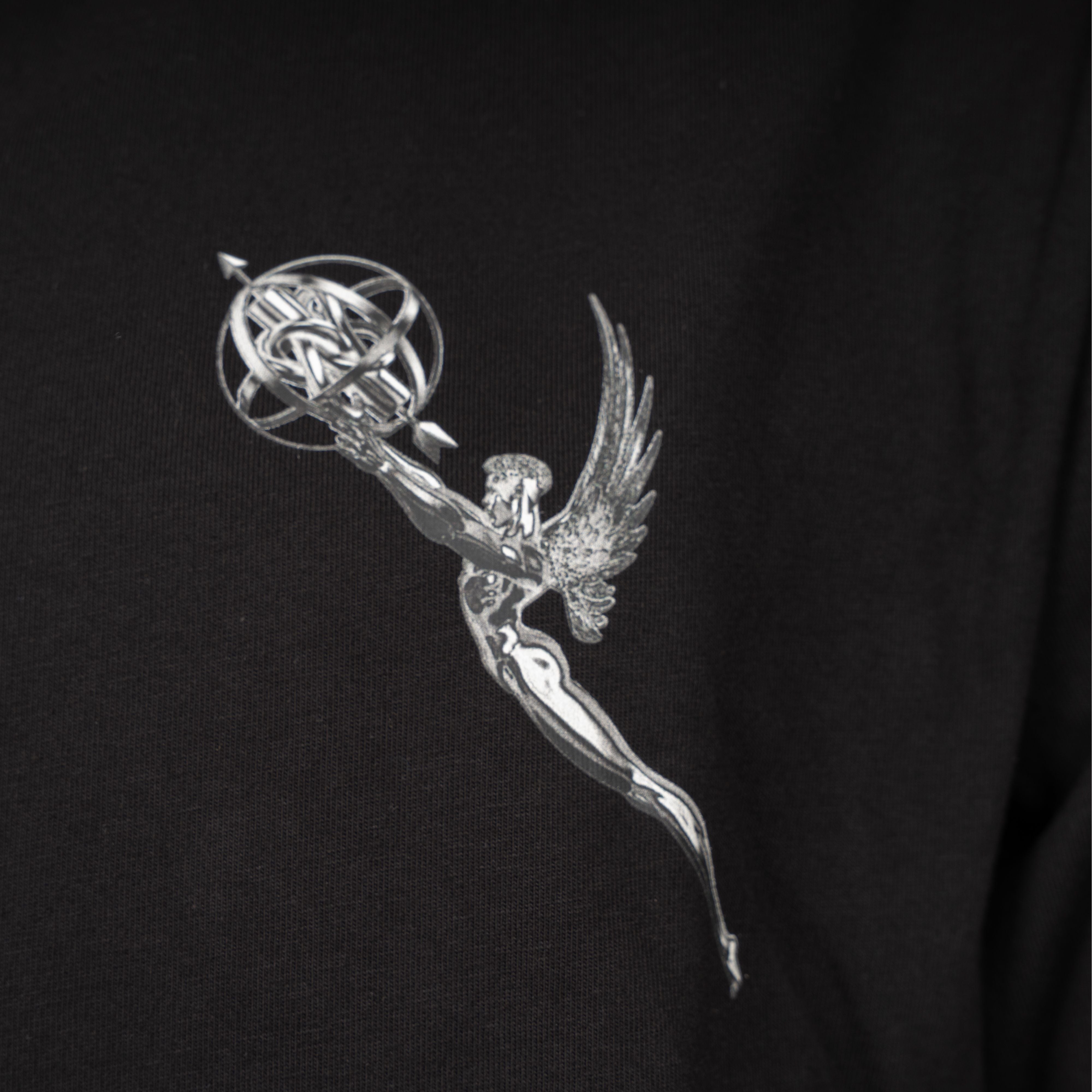 Filling Pieces T-Shirt Backprint Zwart | Boxy Chrome Trophy Black